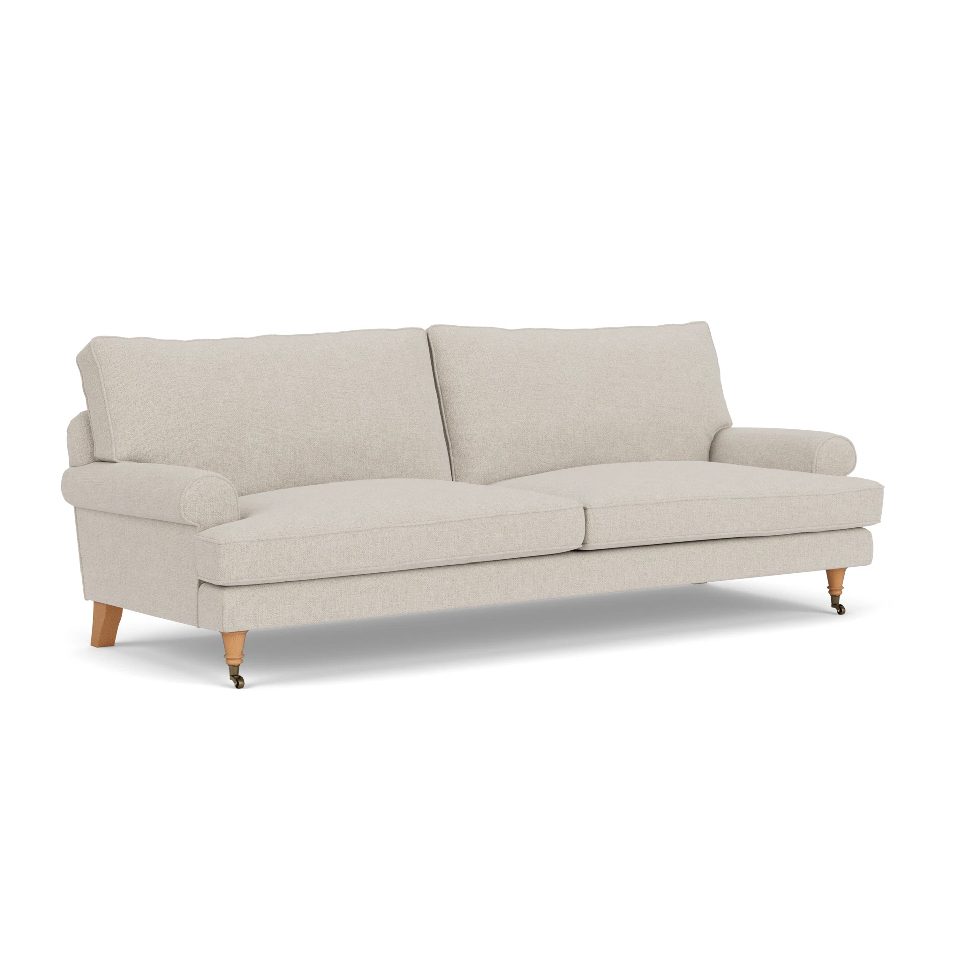 Stewart 4 Seater Sofa in Aquaclean Oxford - Natural with Light legs