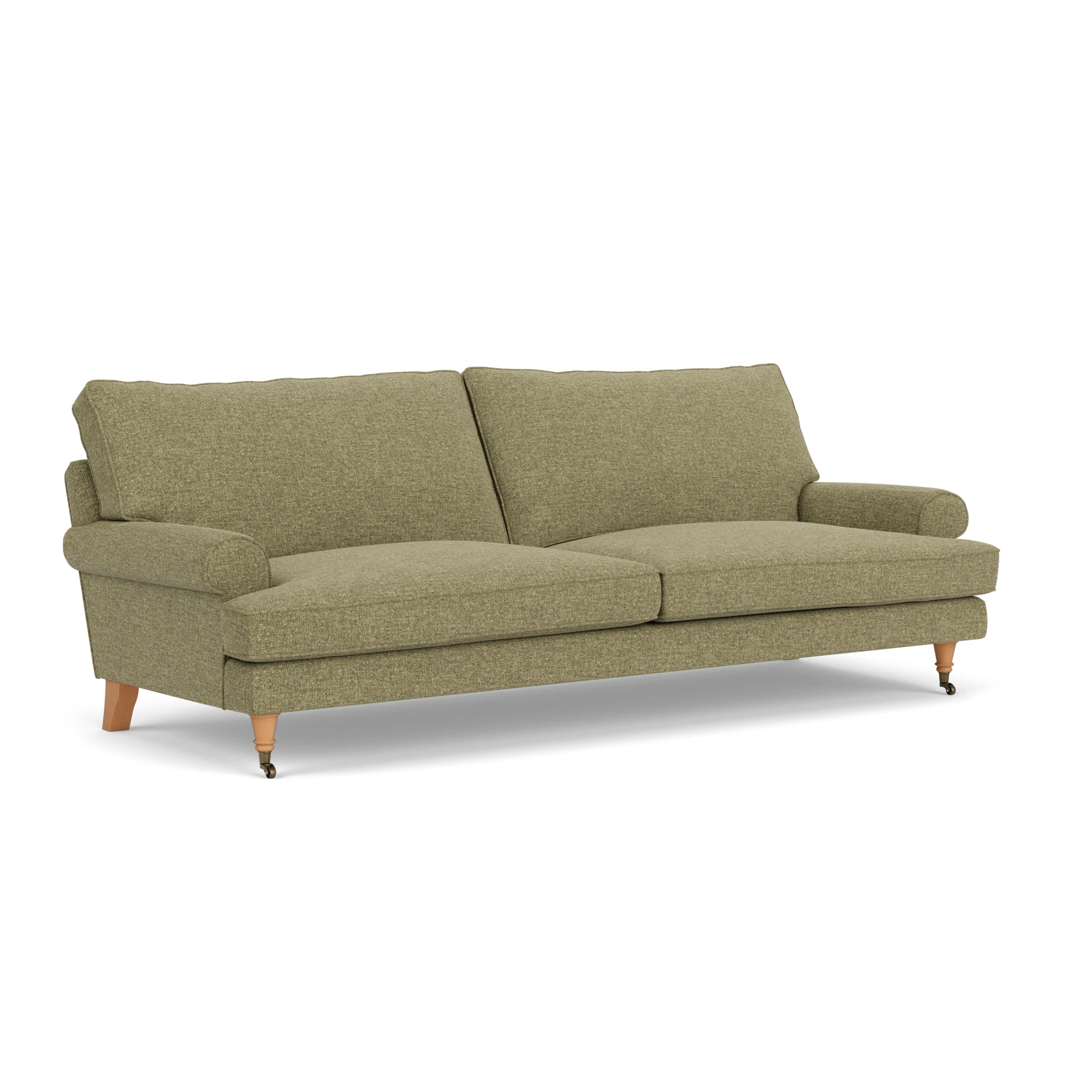 Stewart 4 Seater Sofa in Aquaclean Oxford - Sage with Light legs