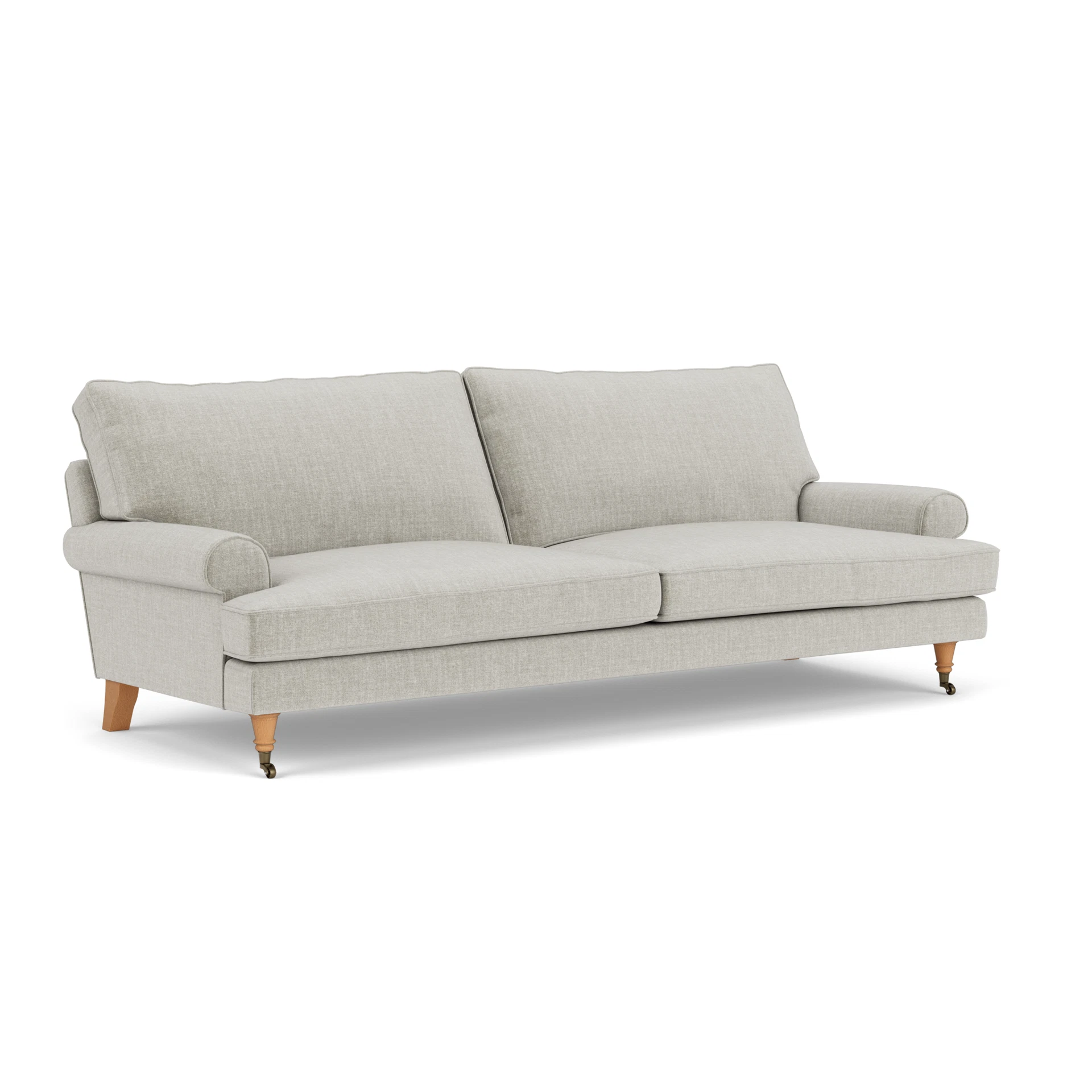 Stewart 4 Seater Sofa in Eco Chenille - Grey Mist with Light legs