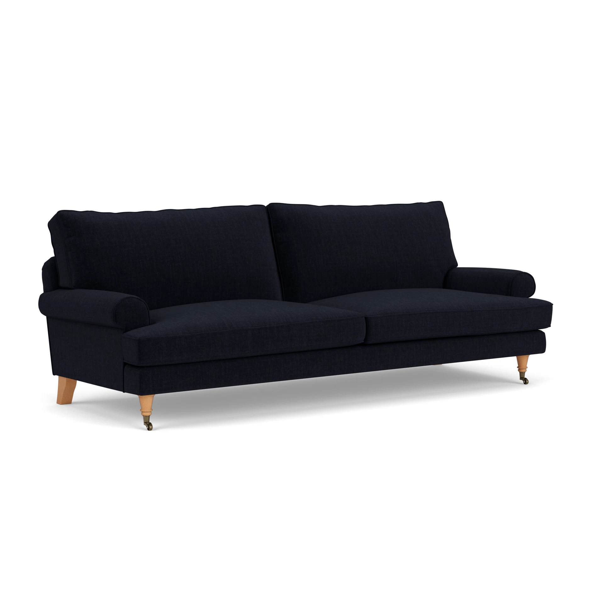 Stewart 4 Seater Sofa in Eco Chenille - Ink with Light legs