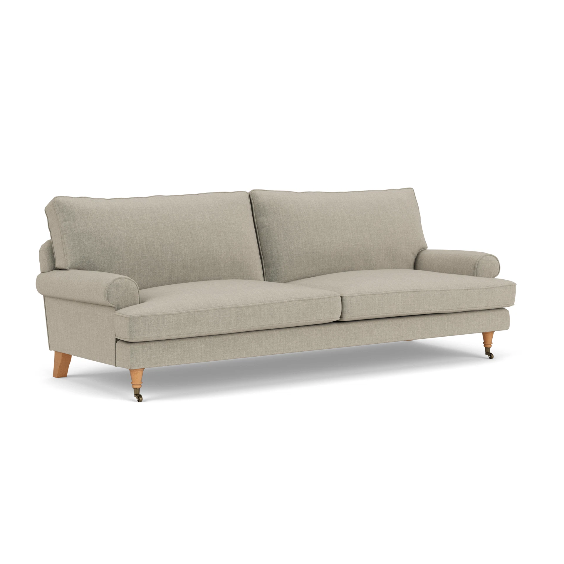 Stewart 4 Seater Sofa in Eco Chenille - Natural with Light legs