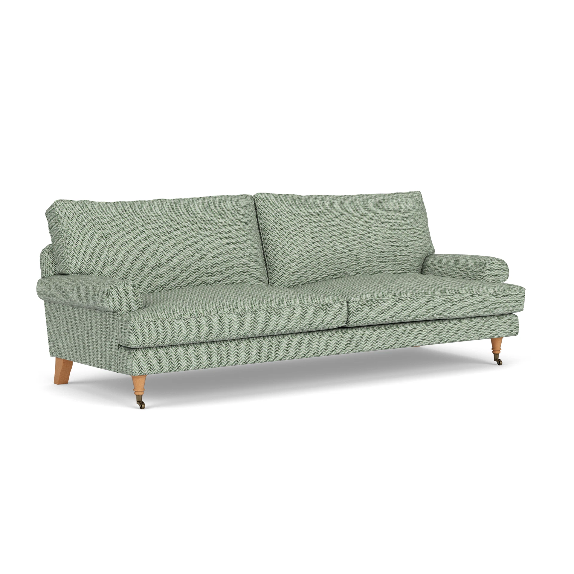 Stewart 4 Seater Sofa in Herringbone Weave - Lake with Light legs