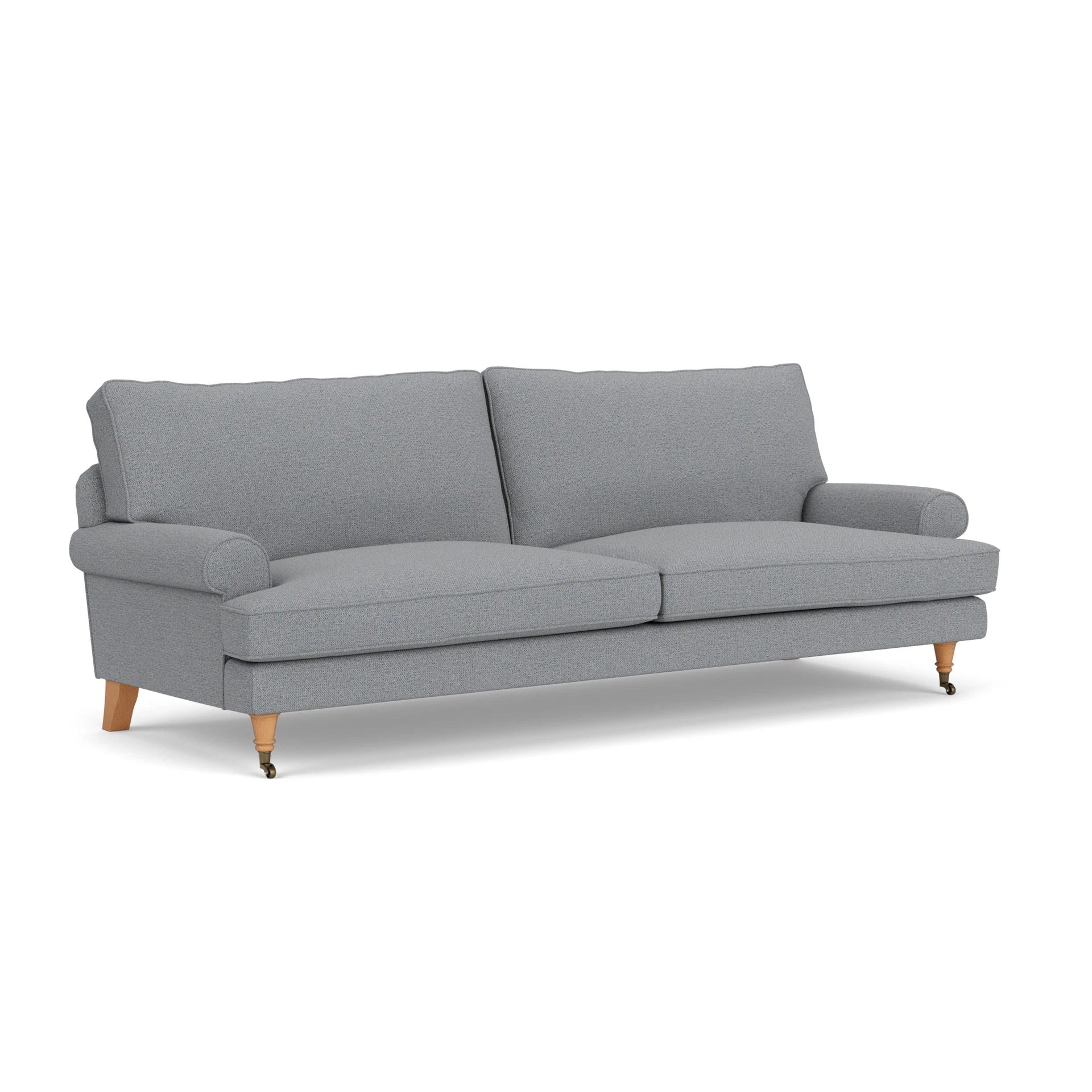 Stewart 4 Seater Sofa in House Weave - Blue Marl with Light legs