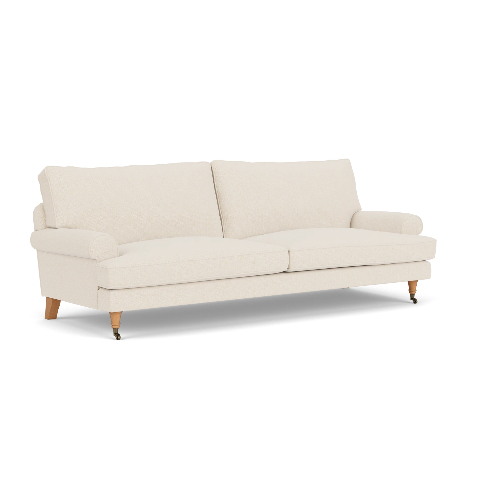 Stewart 4 Seater Sofa in House Weave - Cream with Light legs