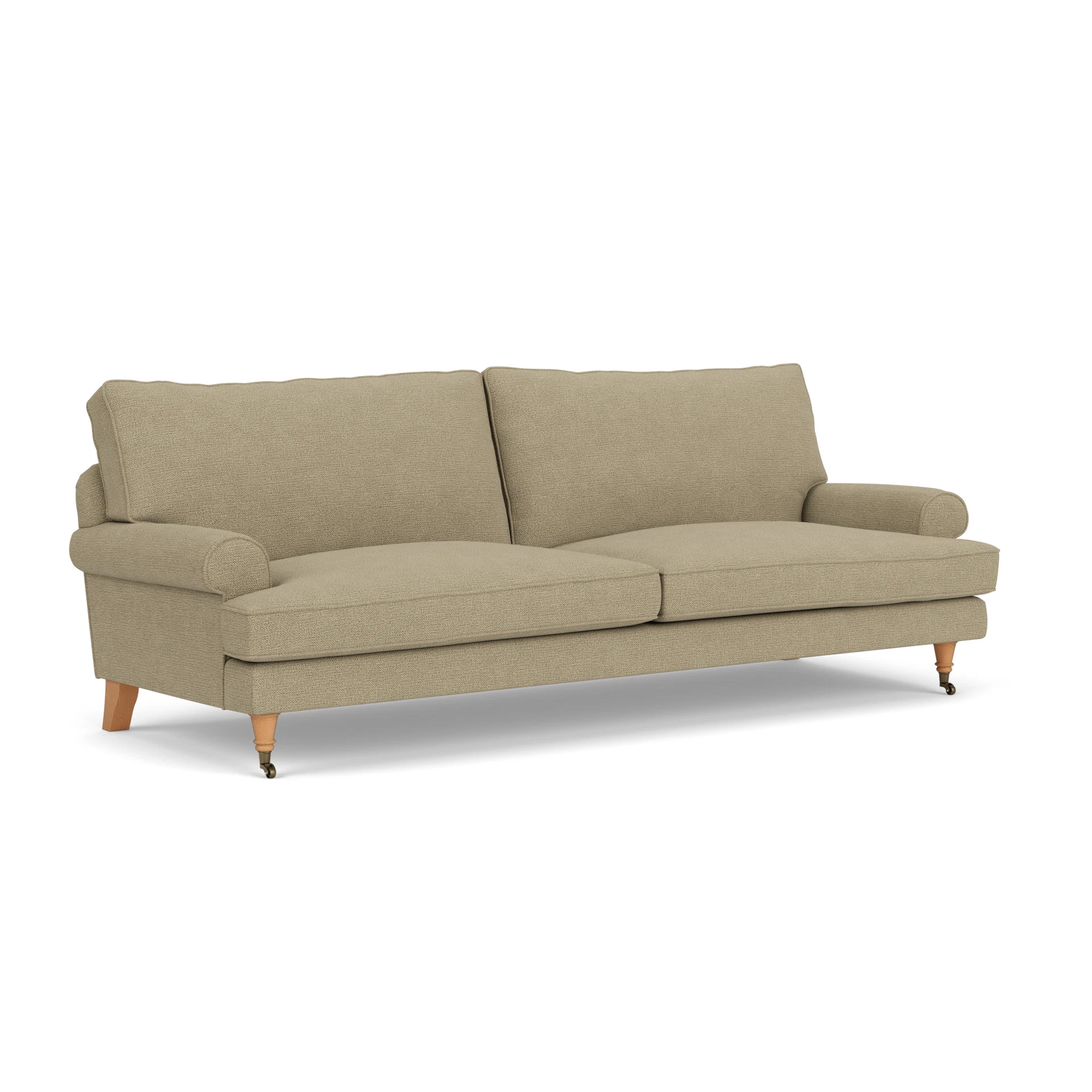 Stewart 4 Seater Sofa in House Weave - Green Marl with Light legs