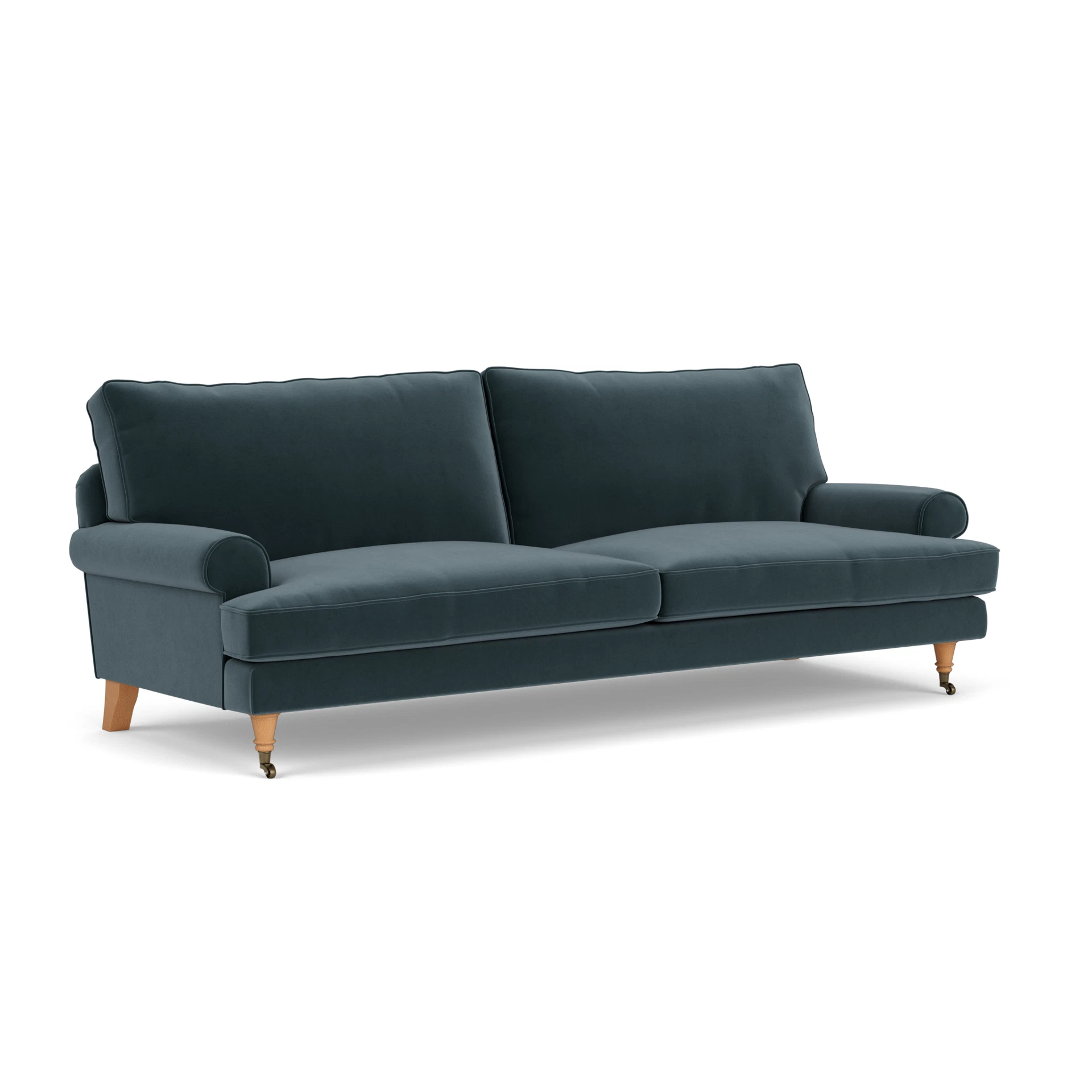 Stewart 4 Seater Sofa in Matt Velvet - Night Sky with Light legs