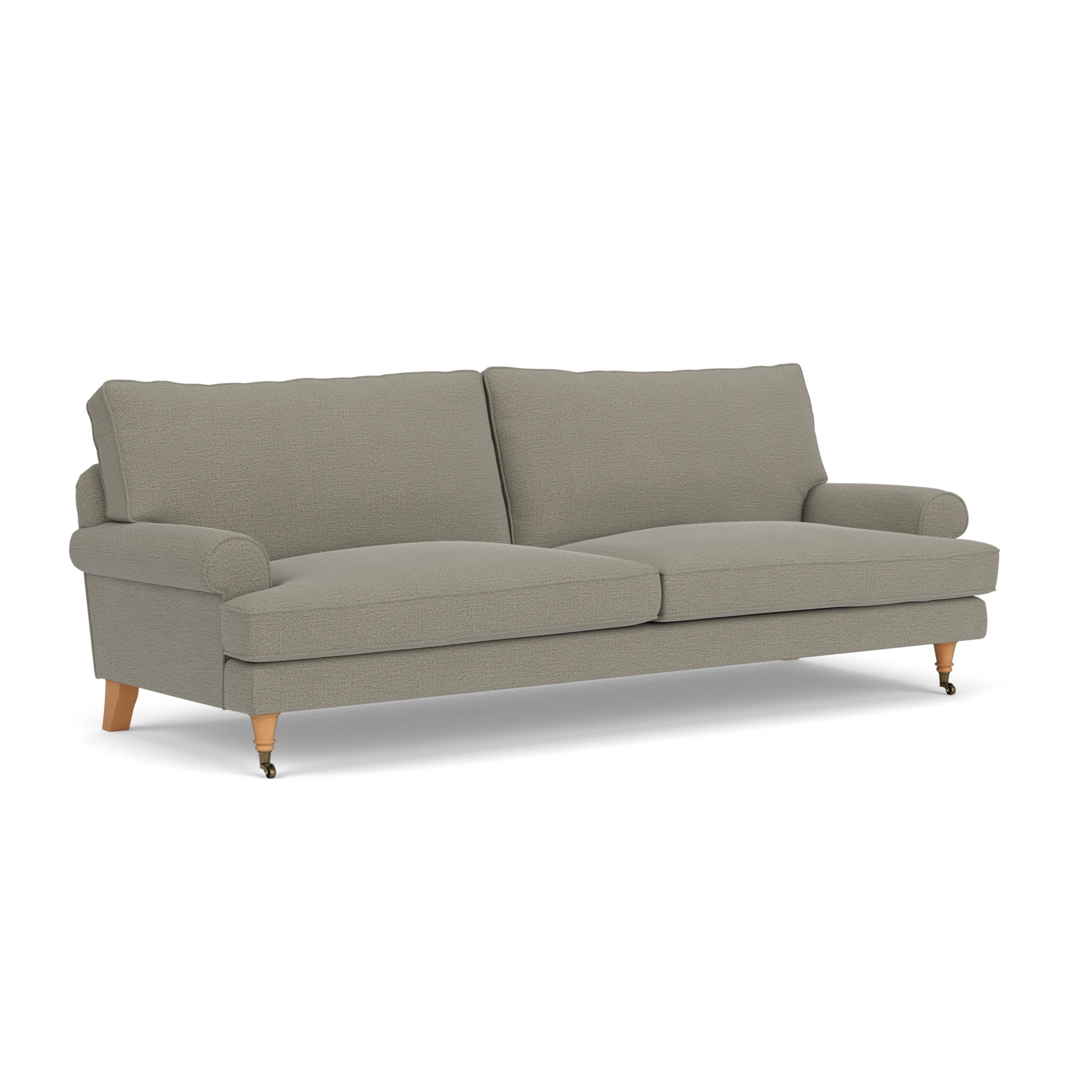 Stewart 4 Seater Sofa in Rustic Weave - Flax with Light legs
