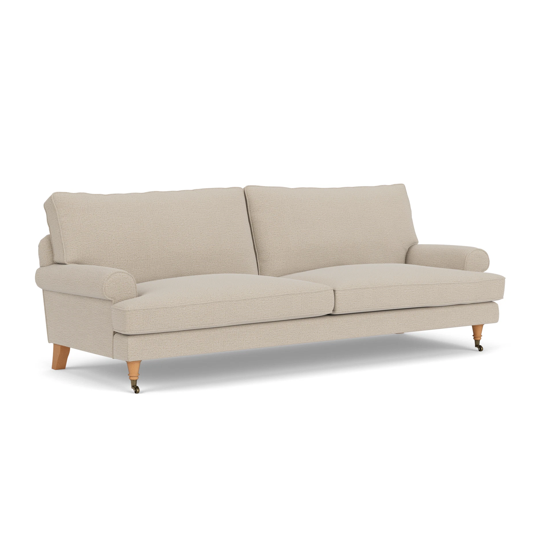 Stewart 4 Seater Sofa in Rustic Weave - Natural with Light legs