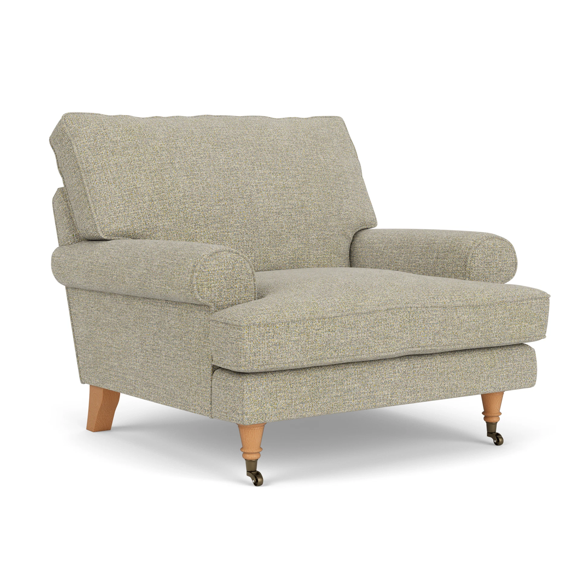 Stewart Armchair in Aquaclean Oxford - Lichen with Light legs