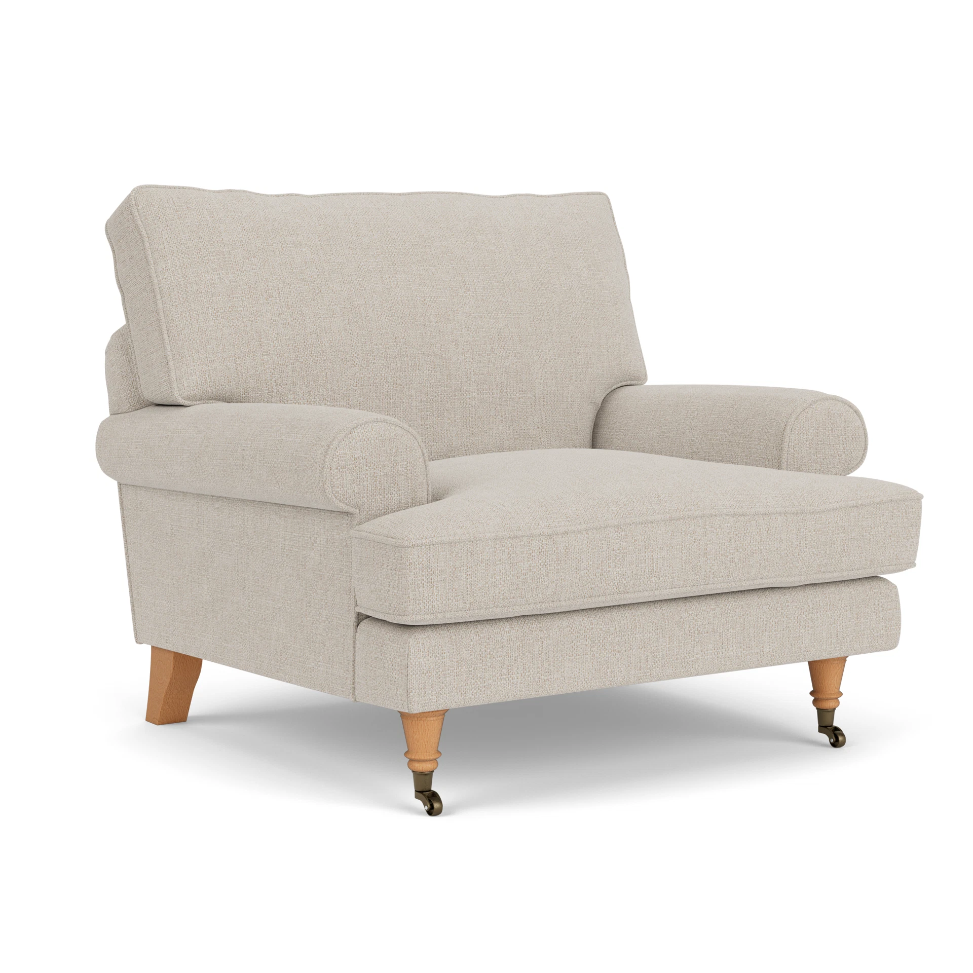 Stewart Armchair in Aquaclean Oxford - Natural with Light legs