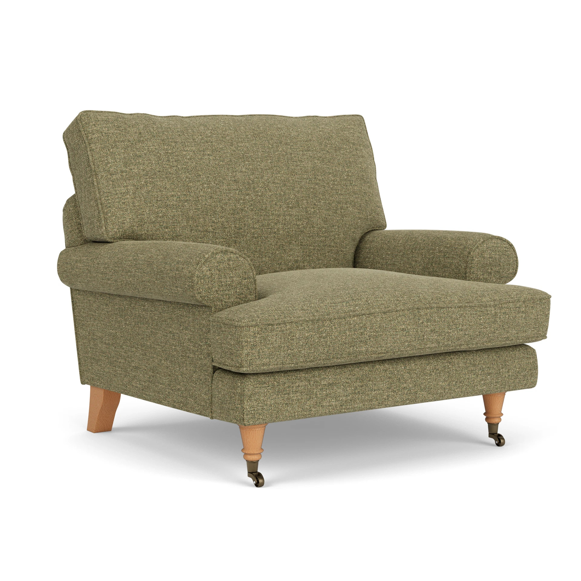 Stewart Armchair in Aquaclean Oxford - Sage with Light legs