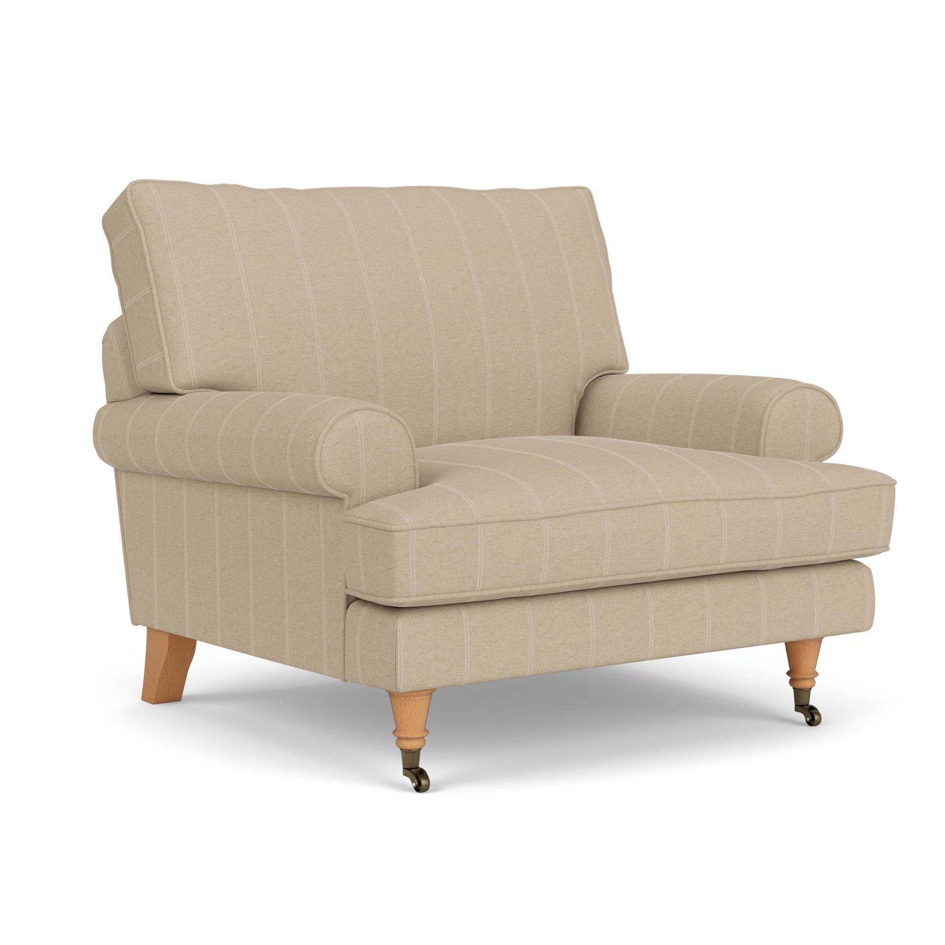 Stewart Armchair in Compton Stripe - Natural with Light legs