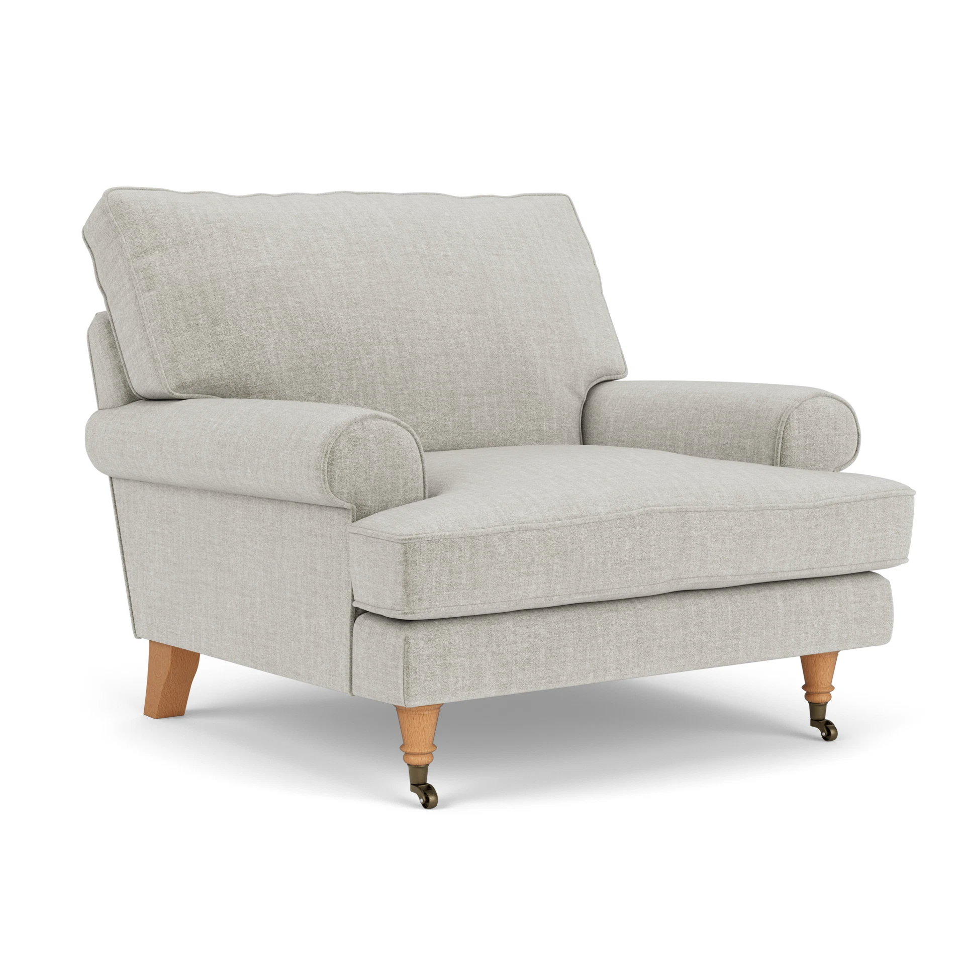 Stewart Armchair in Eco Chenille - Grey Mist with Light legs