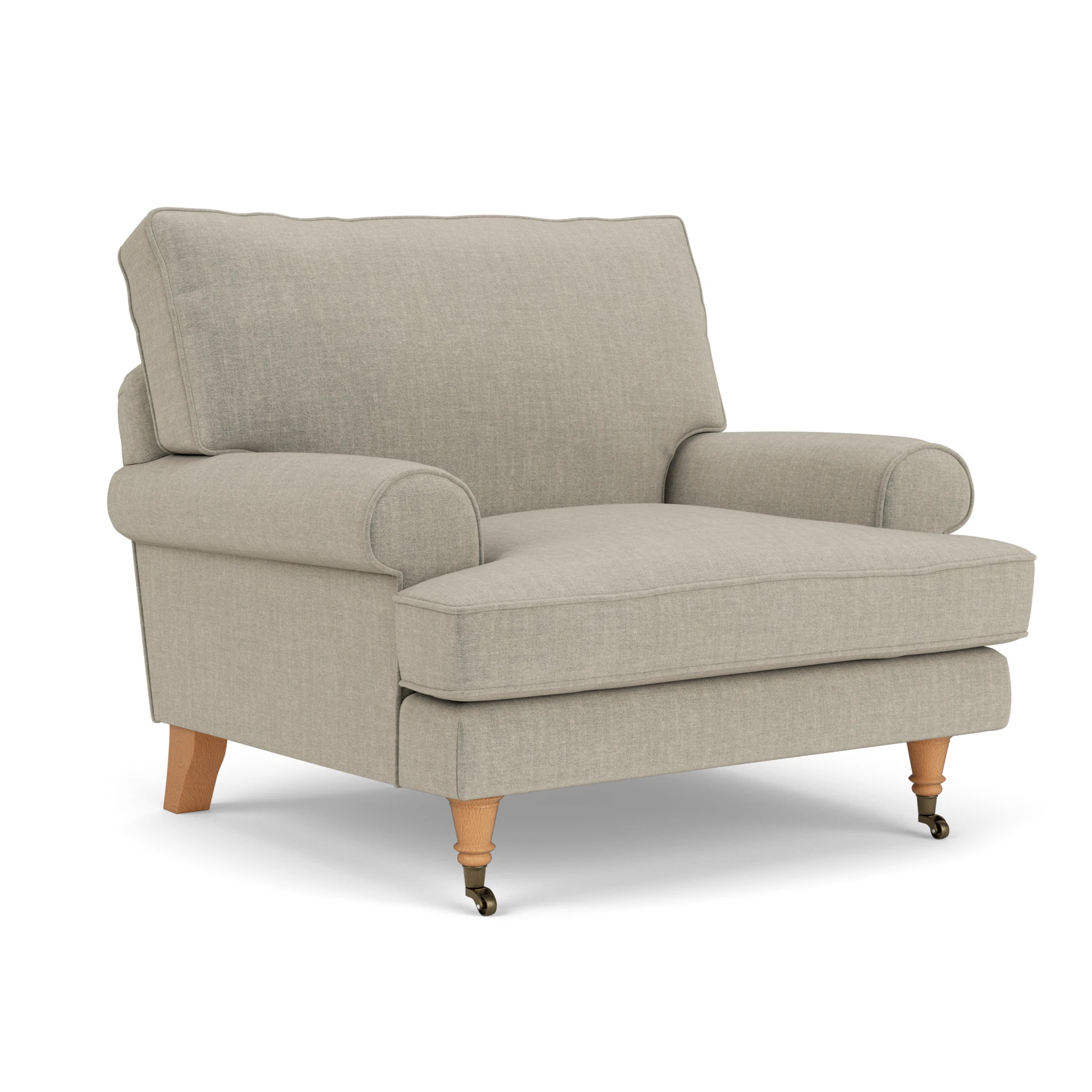 Stewart Armchair in Eco Chenille - Natural with Light legs