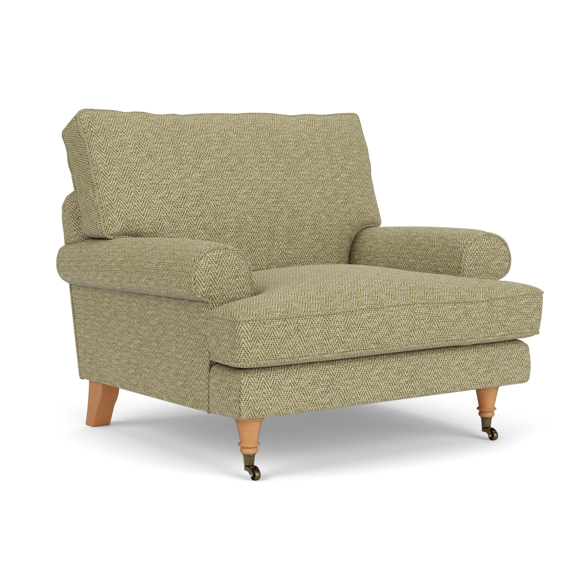 Stewart Armchair in Herringbone Weave - Apple with Light legs