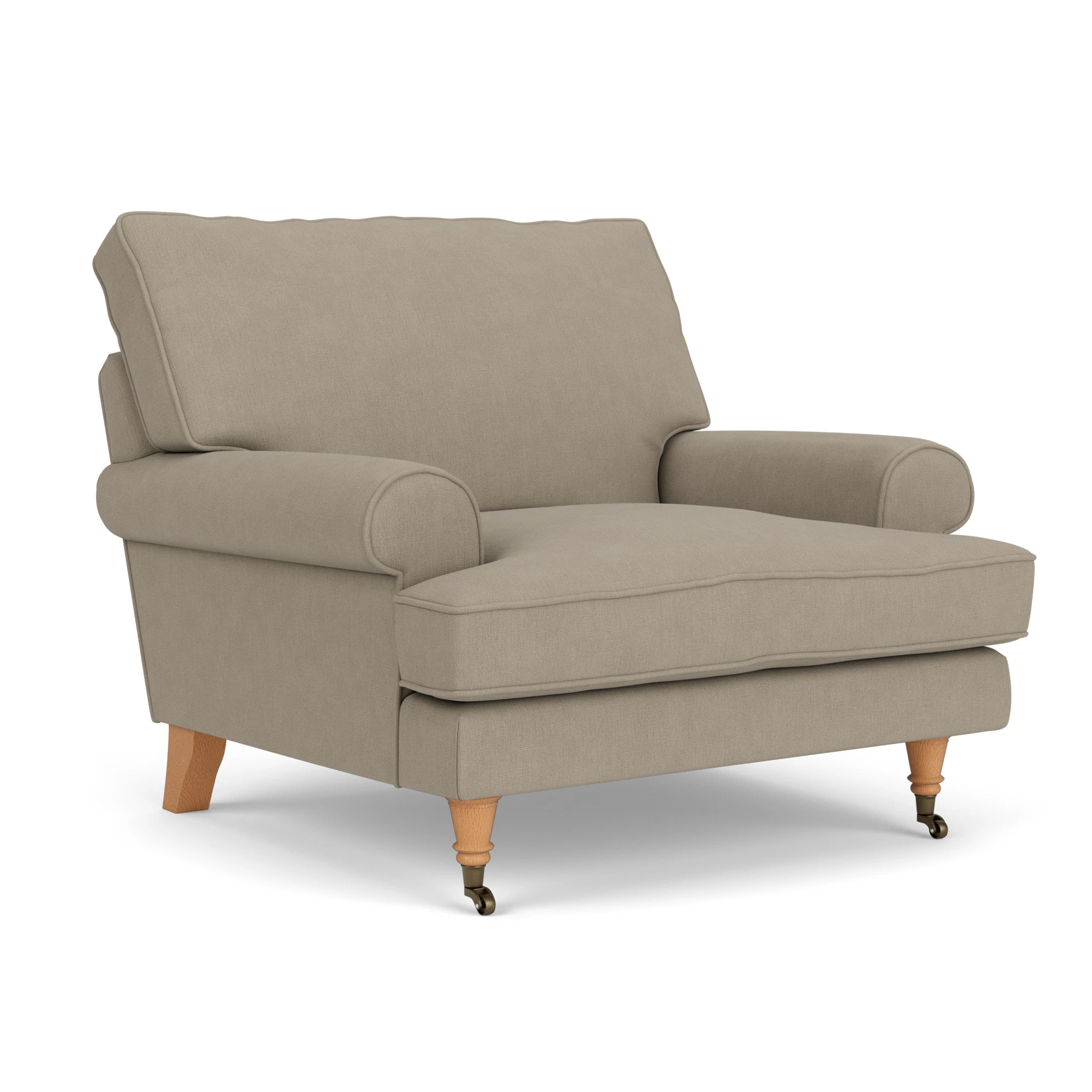 Stewart Armchair in House Linen Mix - Dove Grey with Light legs