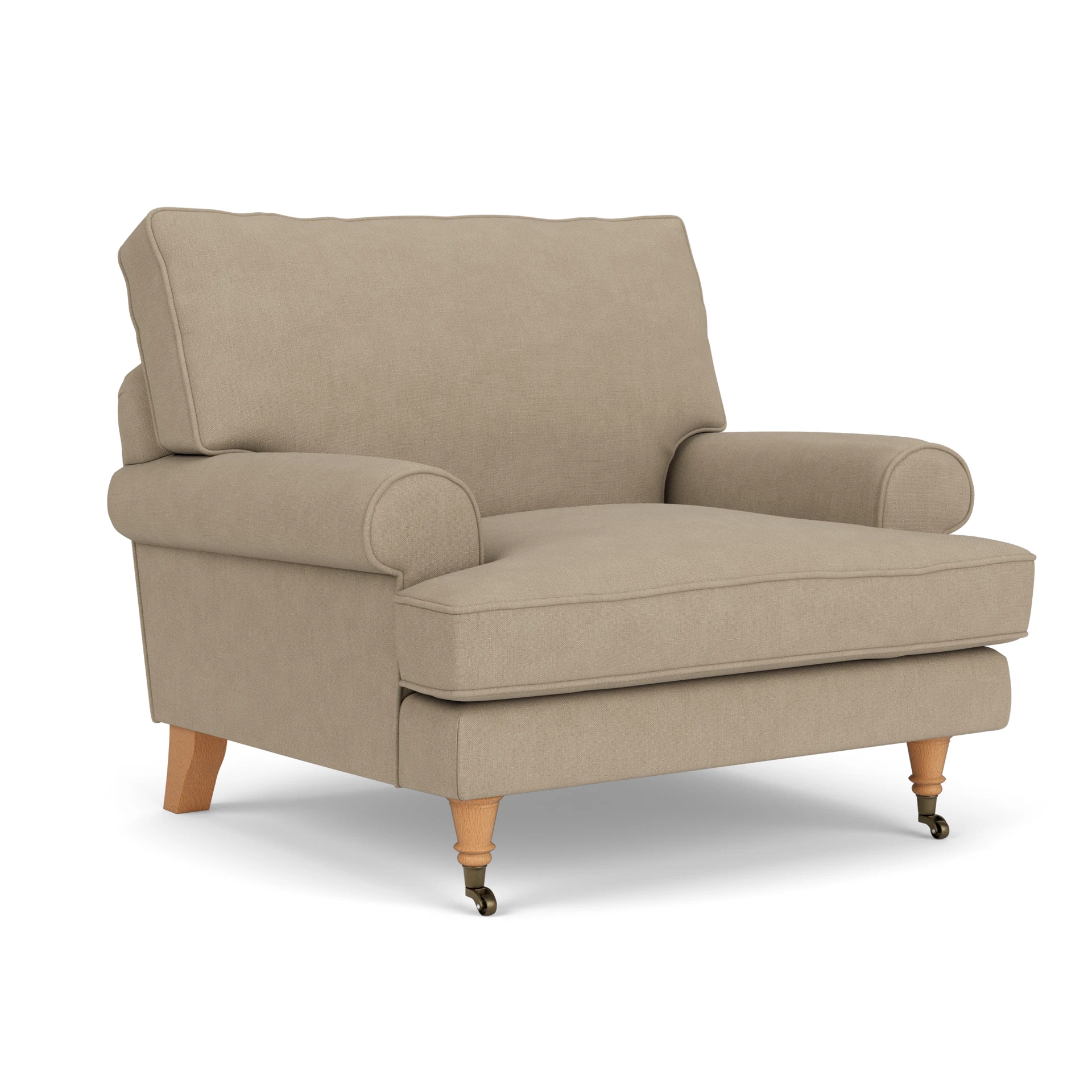 Stewart Armchair in House Linen Mix - Natural with Light legs