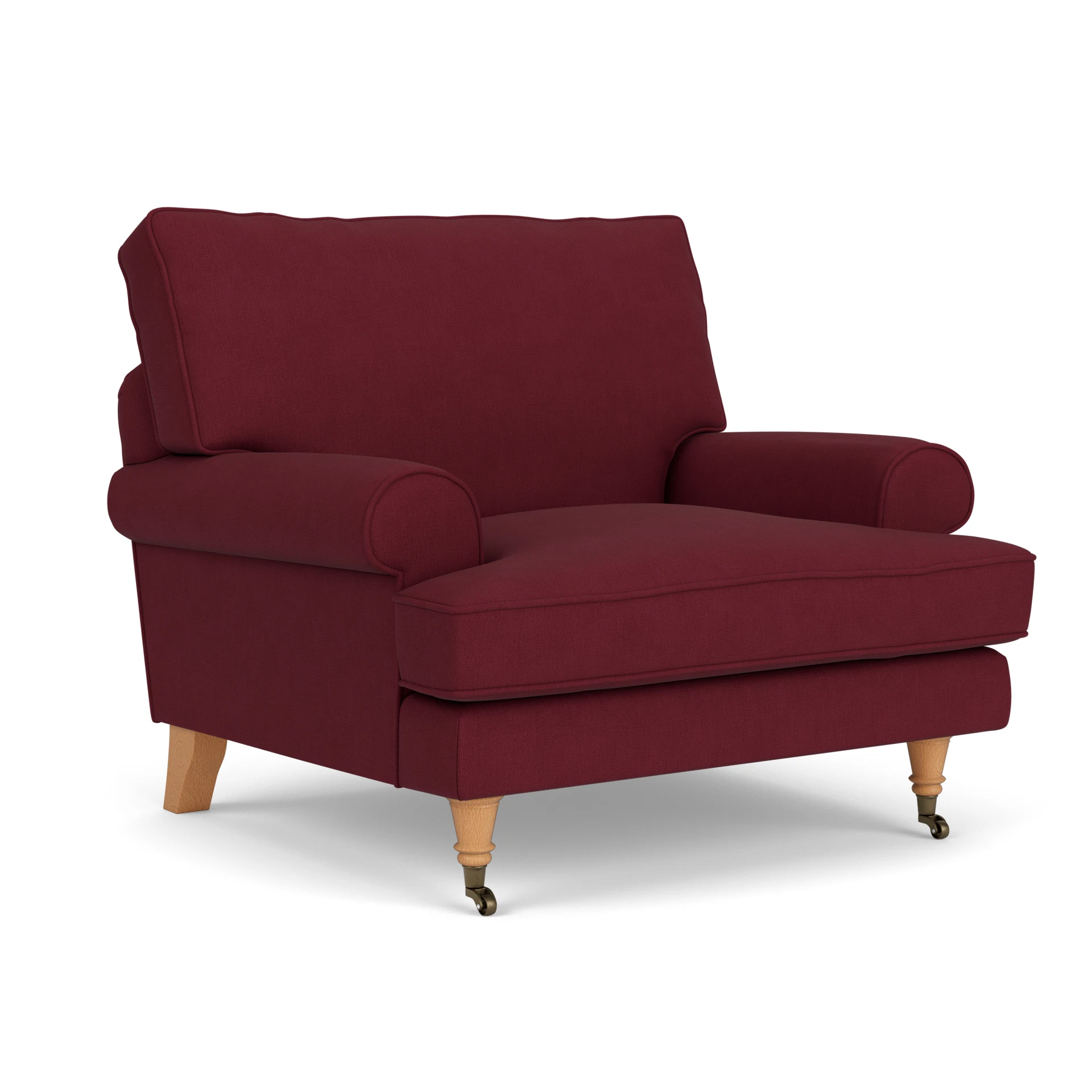 Stewart Armchair in House Linen Mix - Rosehip with Light legs