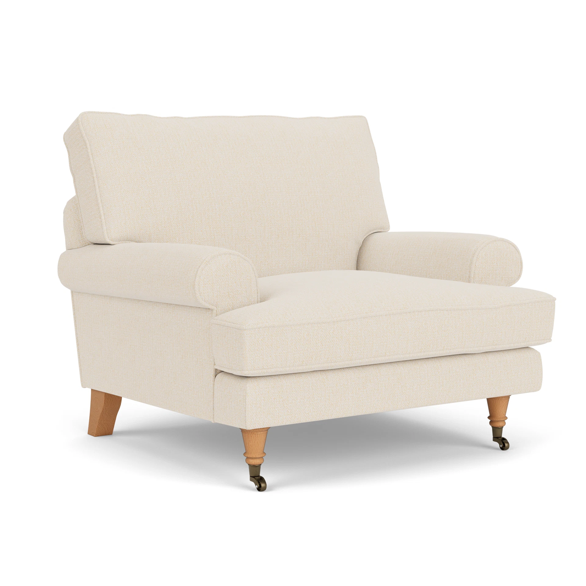 Stewart Armchair in House Weave - Cream with Light legs