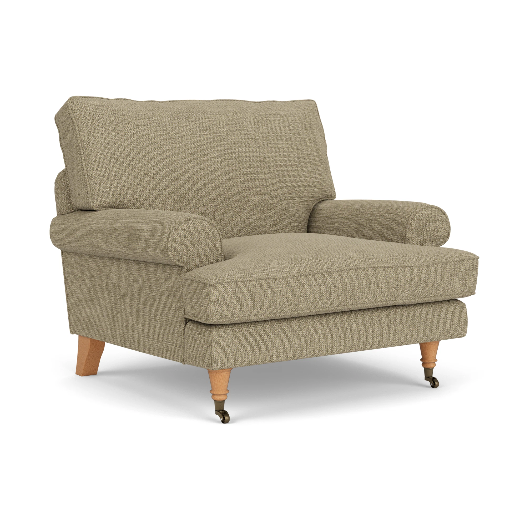 Stewart Armchair in House Weave - Green Marl with Light legs
