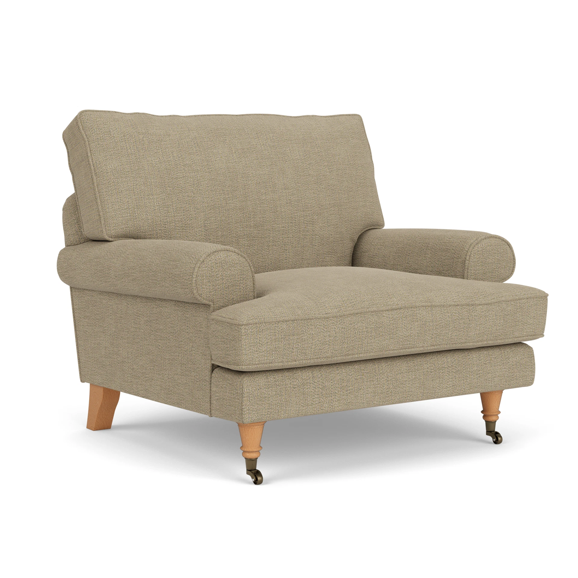 Stewart Armchair in Rustic Weave - Apple with Light legs