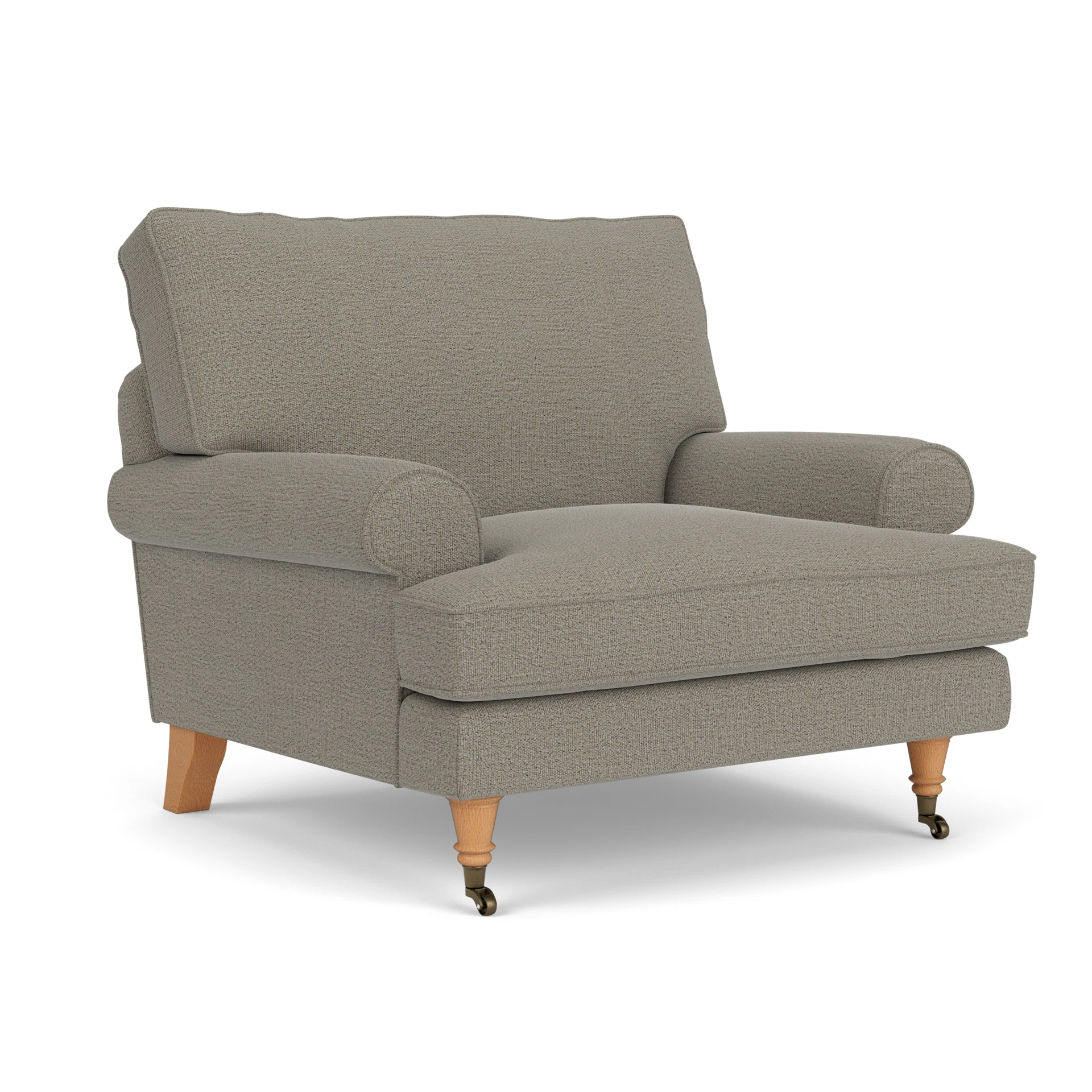 Stewart Armchair in Rustic Weave - Flax with Light legs