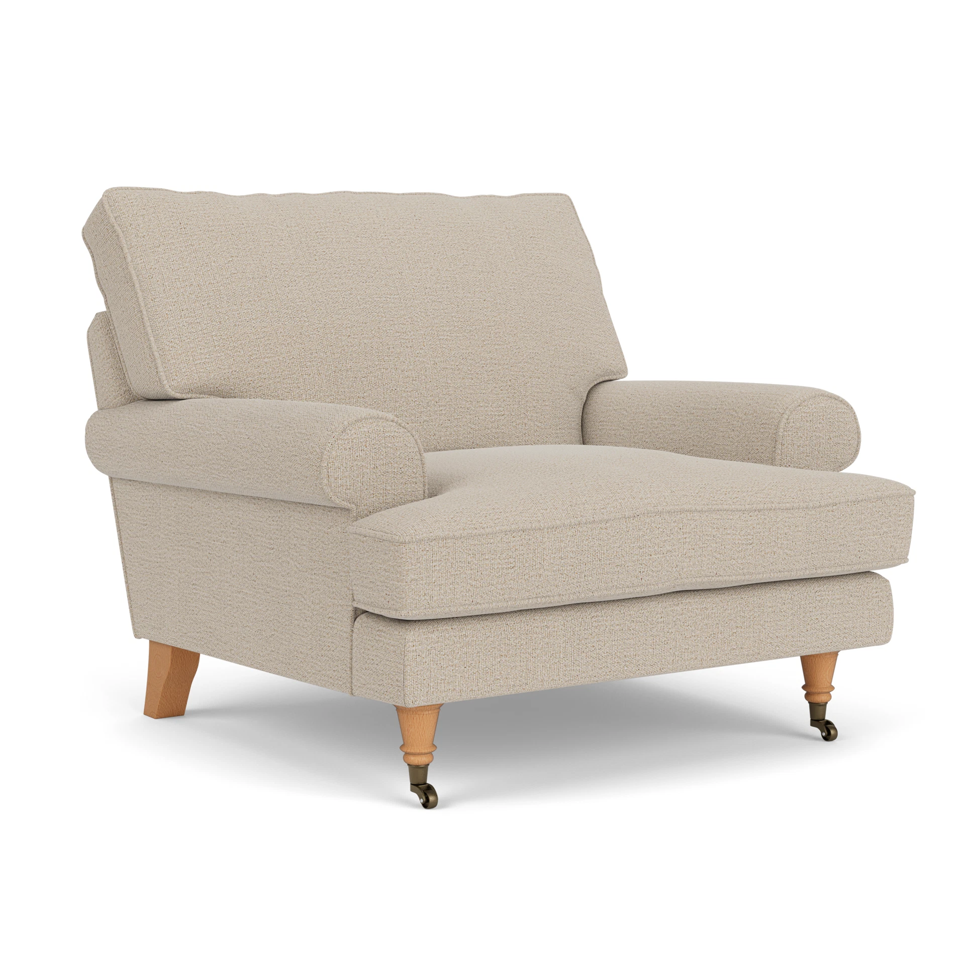 Stewart Armchair in Rustic Weave - Natural with Light legs