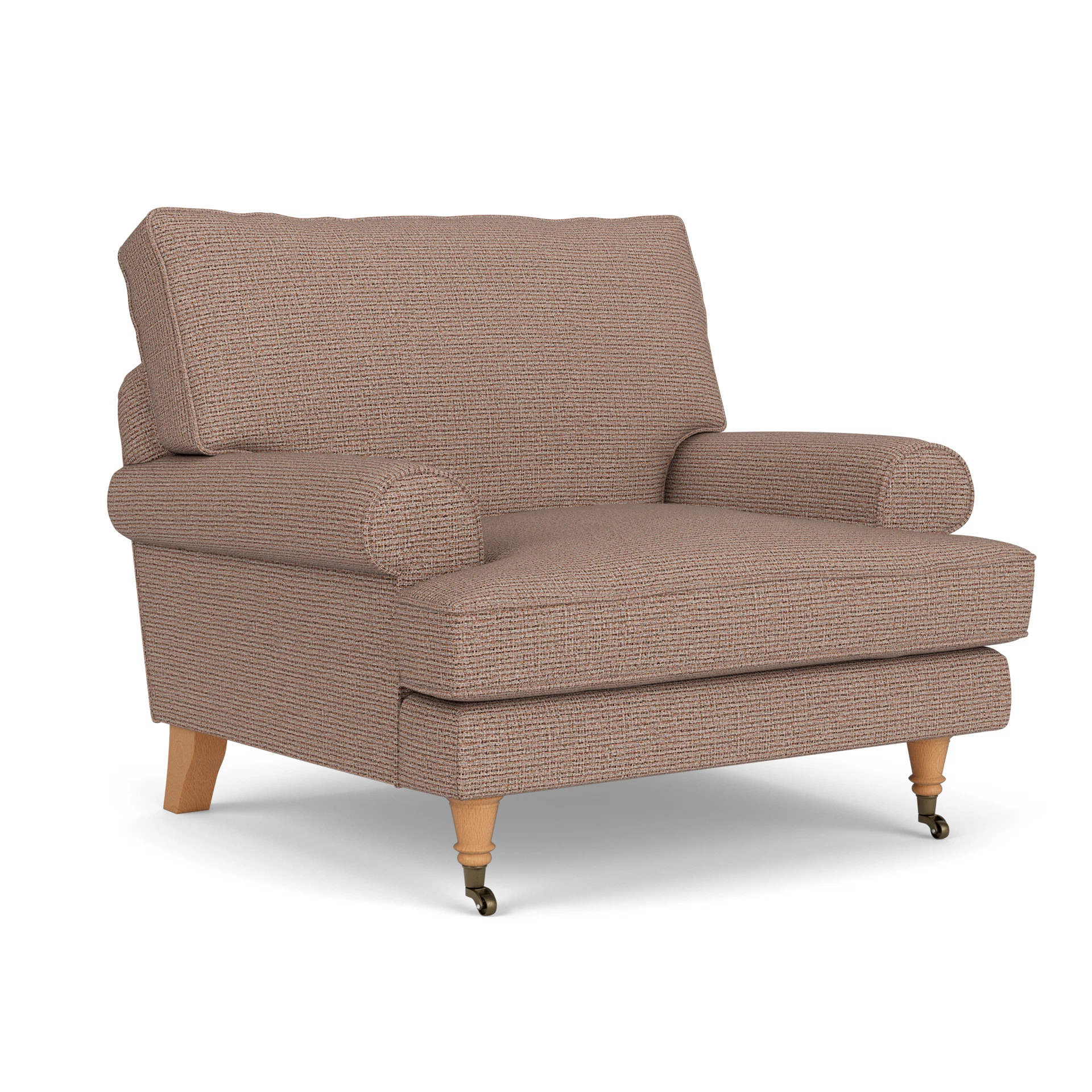 Stewart Armchair in Textured Weave - Autumn Mix with Light legs