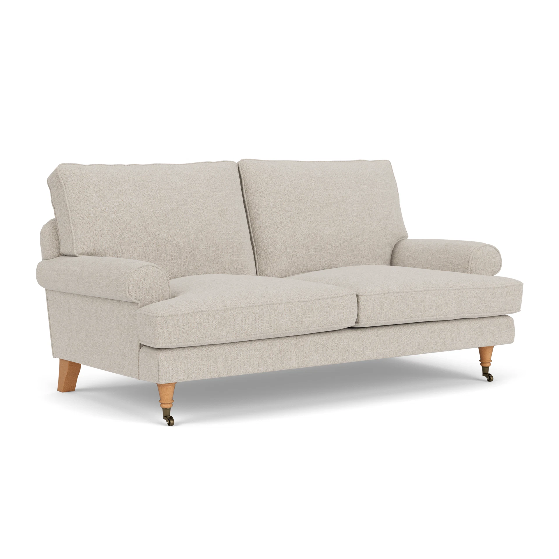 Stewart Large 2 Seater Sofa in Aquaclean Oxford - Natural with Light legs