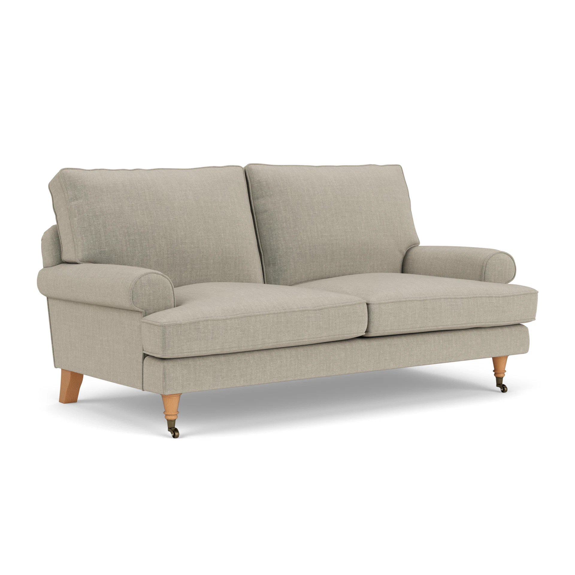 Stewart Large 2 Seater Sofa in Eco Chenille - Natural with Light legs
