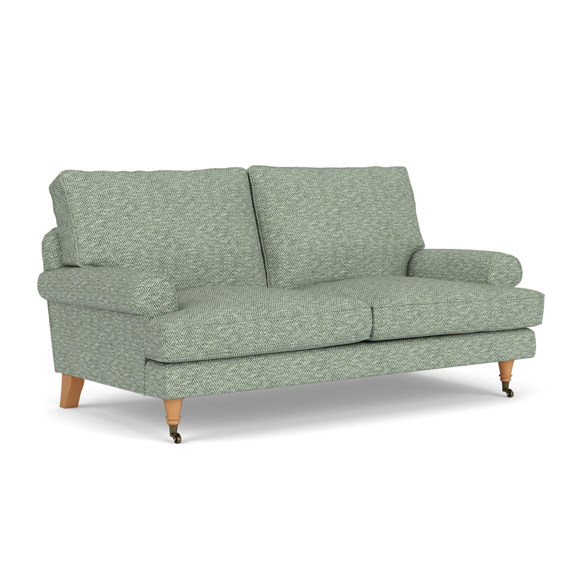 Stewart Large 2 Seater Sofa in Herringbone Weave - Lake with Light legs