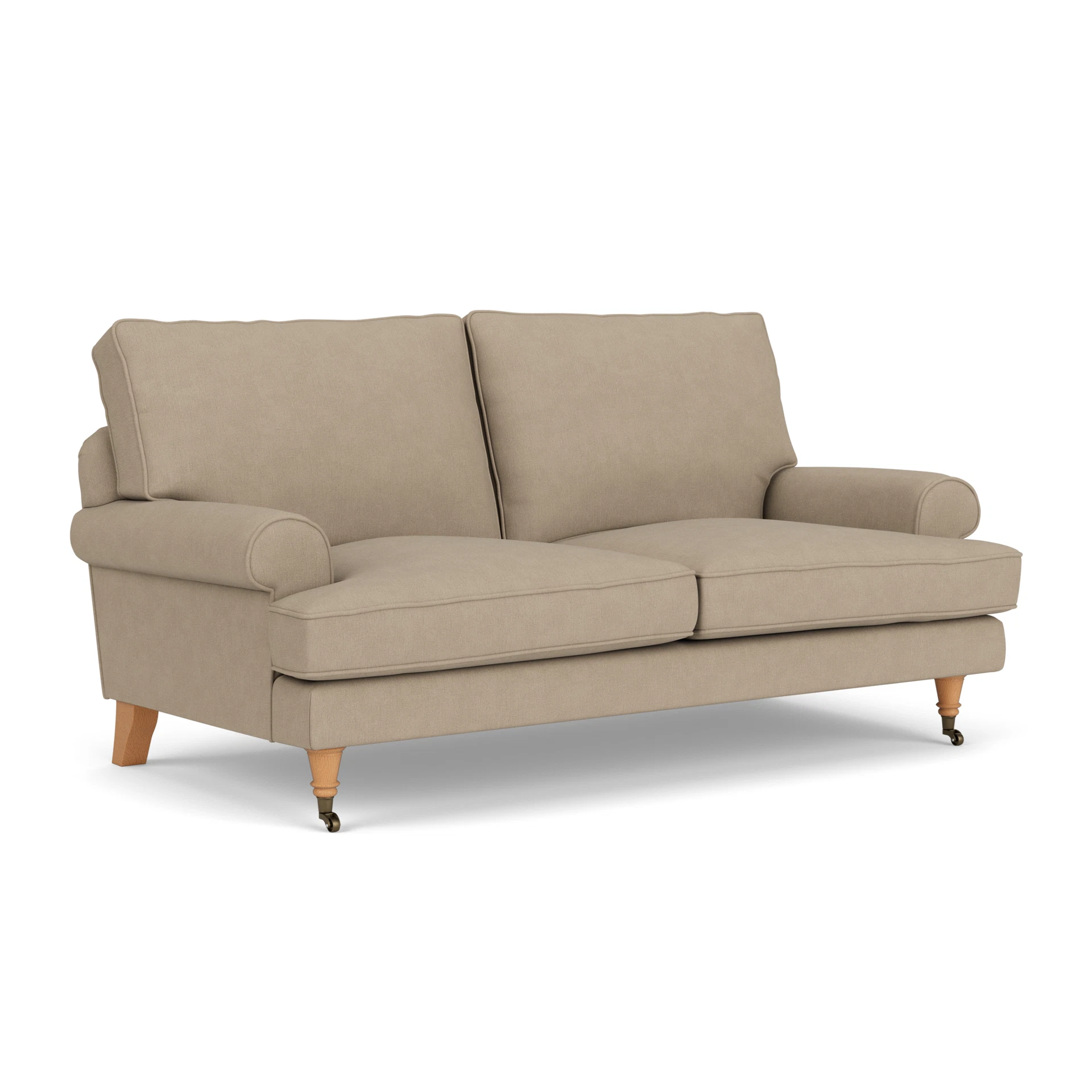 Stewart Large 2 Seater Sofa in House Linen Mix - Natural with Light legs