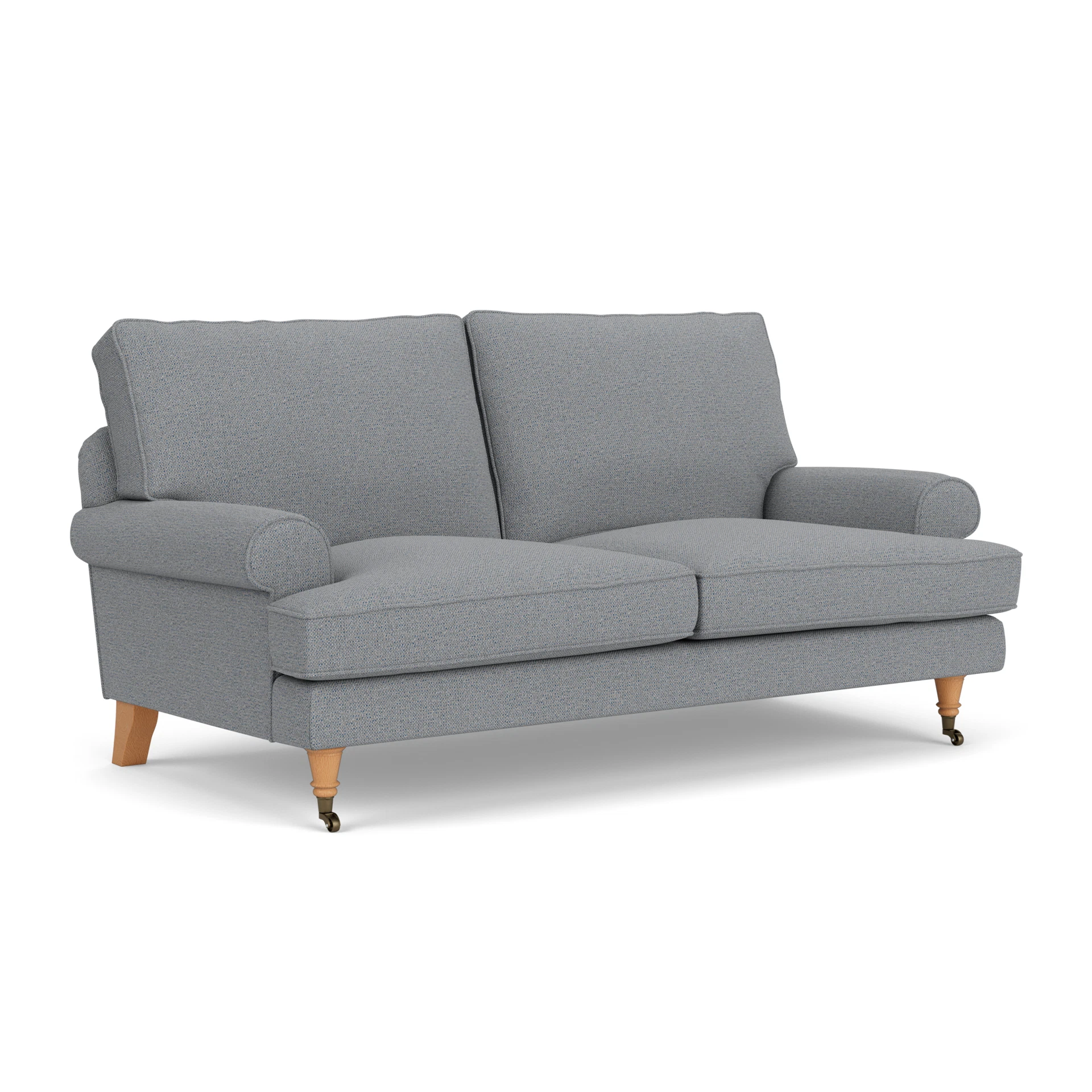 Stewart Large 2 Seater Sofa in House Weave - Blue Marl with Light legs
