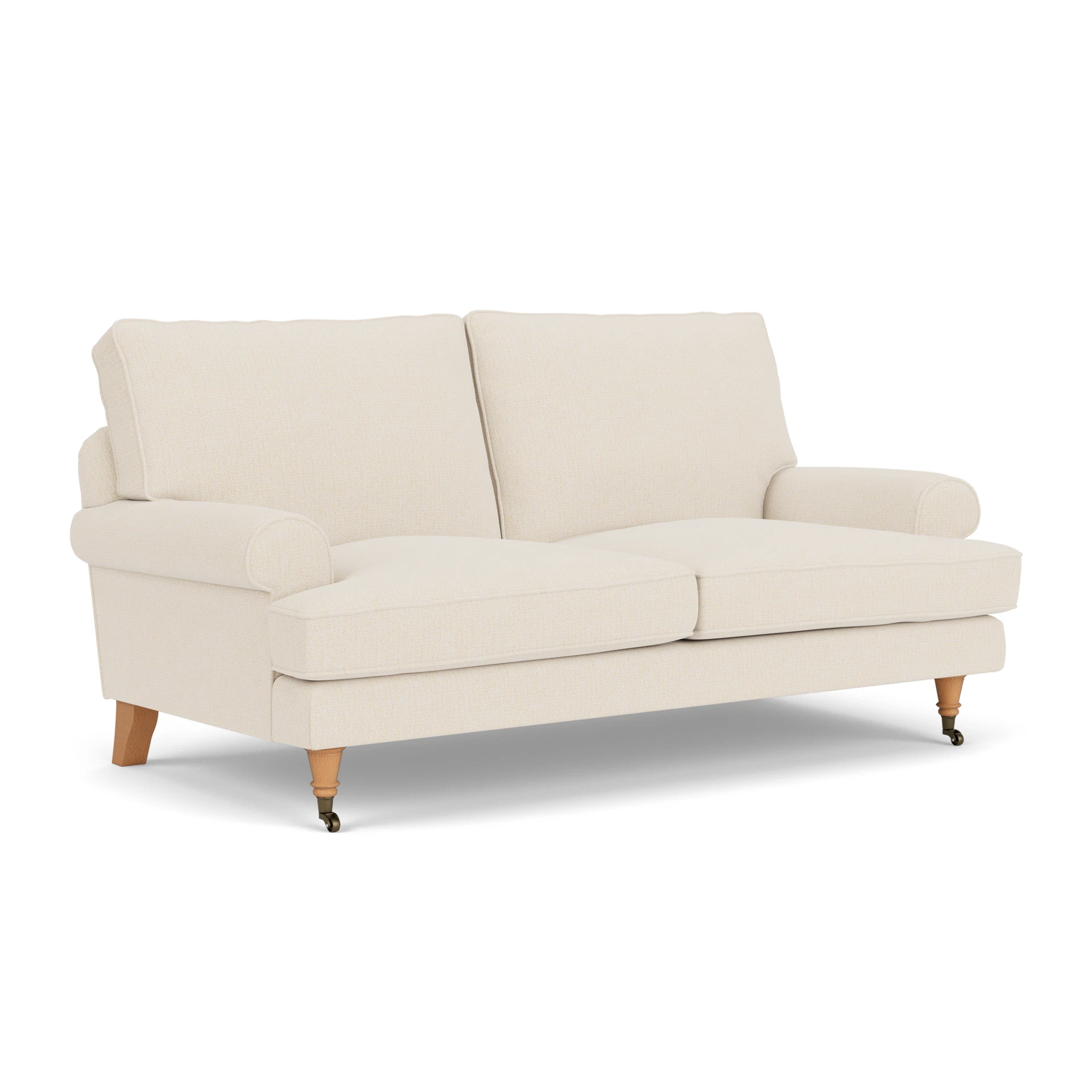 Stewart Large 2 Seater Sofa in House Weave - Cream with Light legs