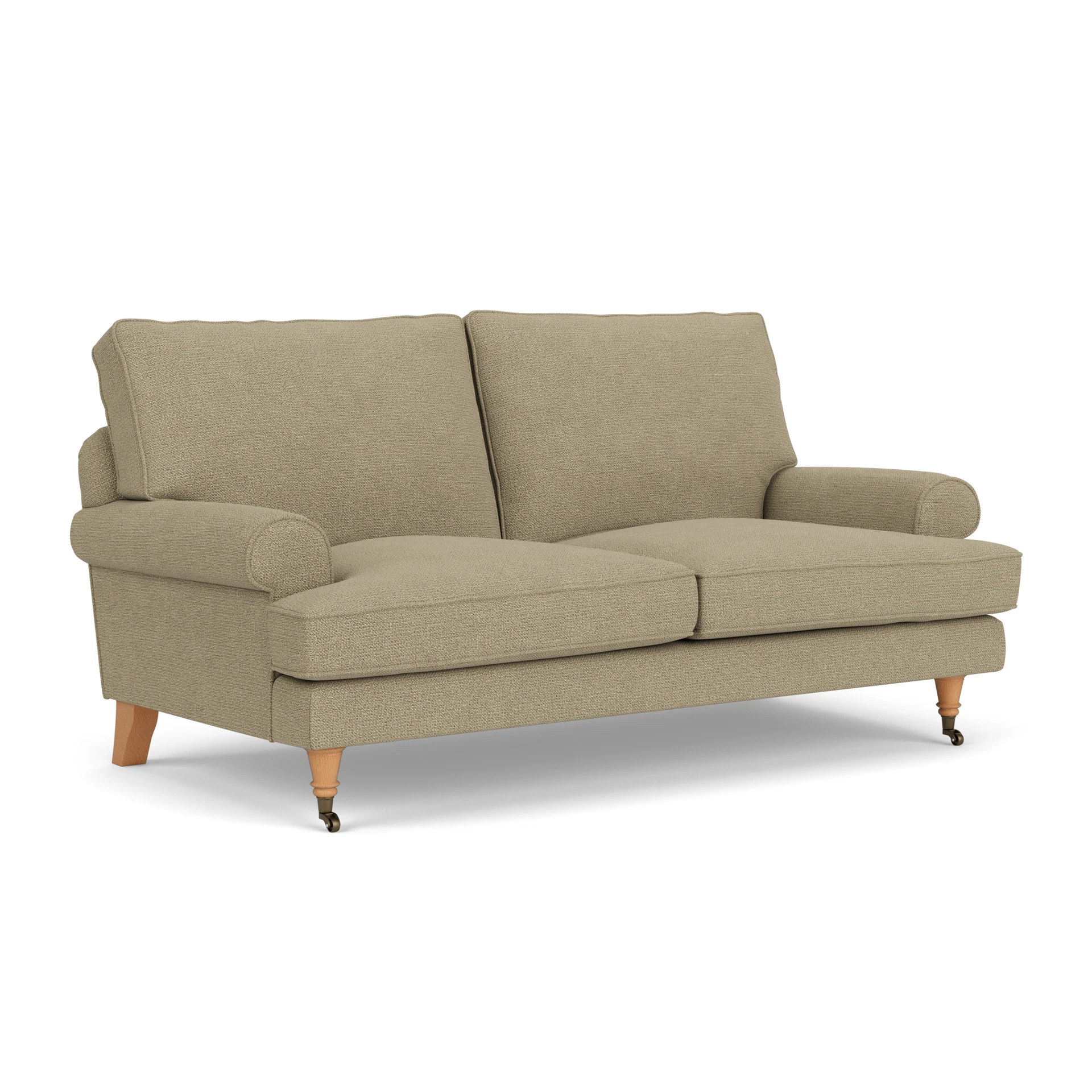 Stewart Large 2 Seater Sofa in House Weave - Green Marl with Light legs