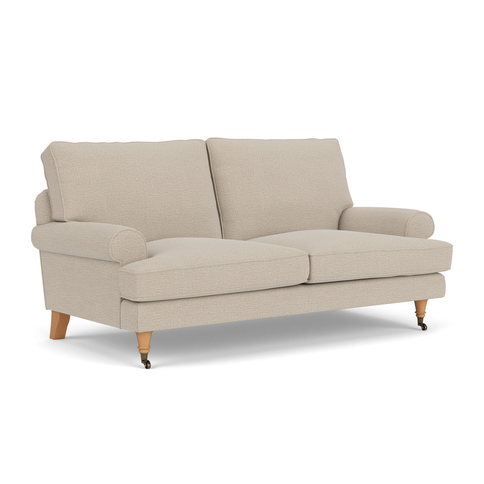 Stewart Large 2 Seater Sofa in Rustic Weave - Natural with Light legs