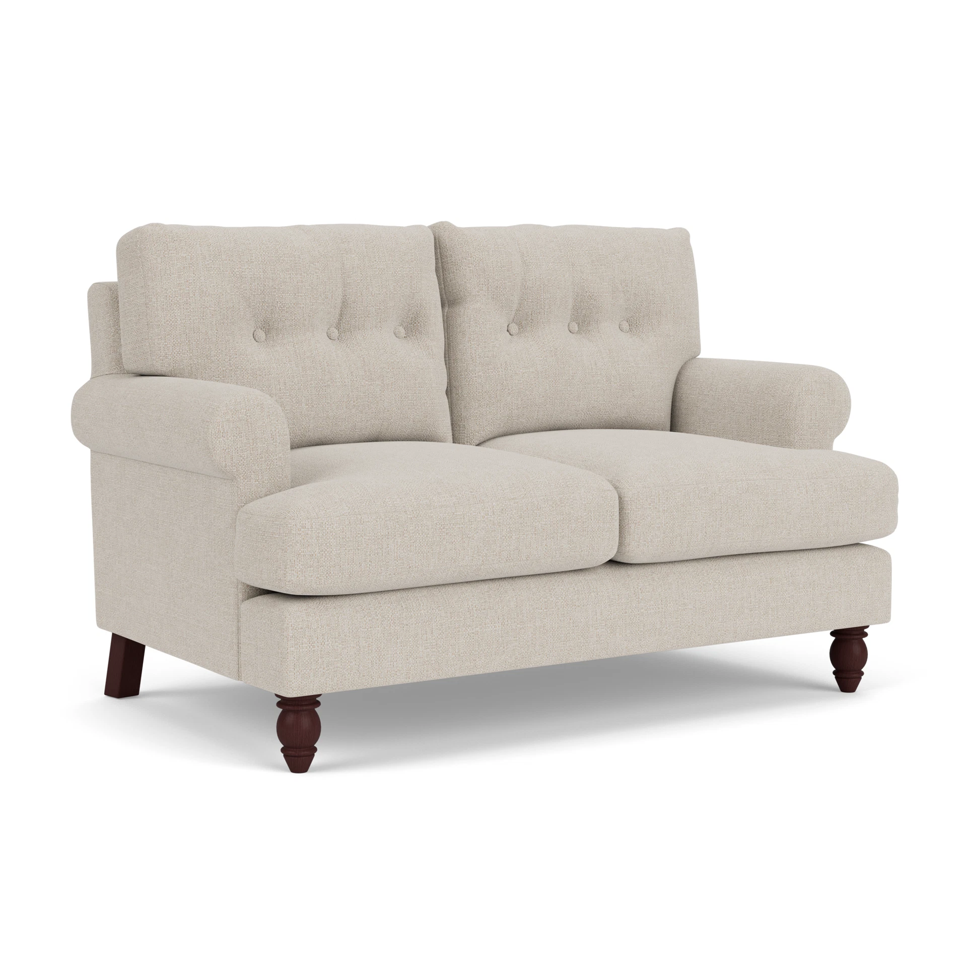 Talbot 2 Seater Sofa in Aquaclean Oxford - Natural with Light legs