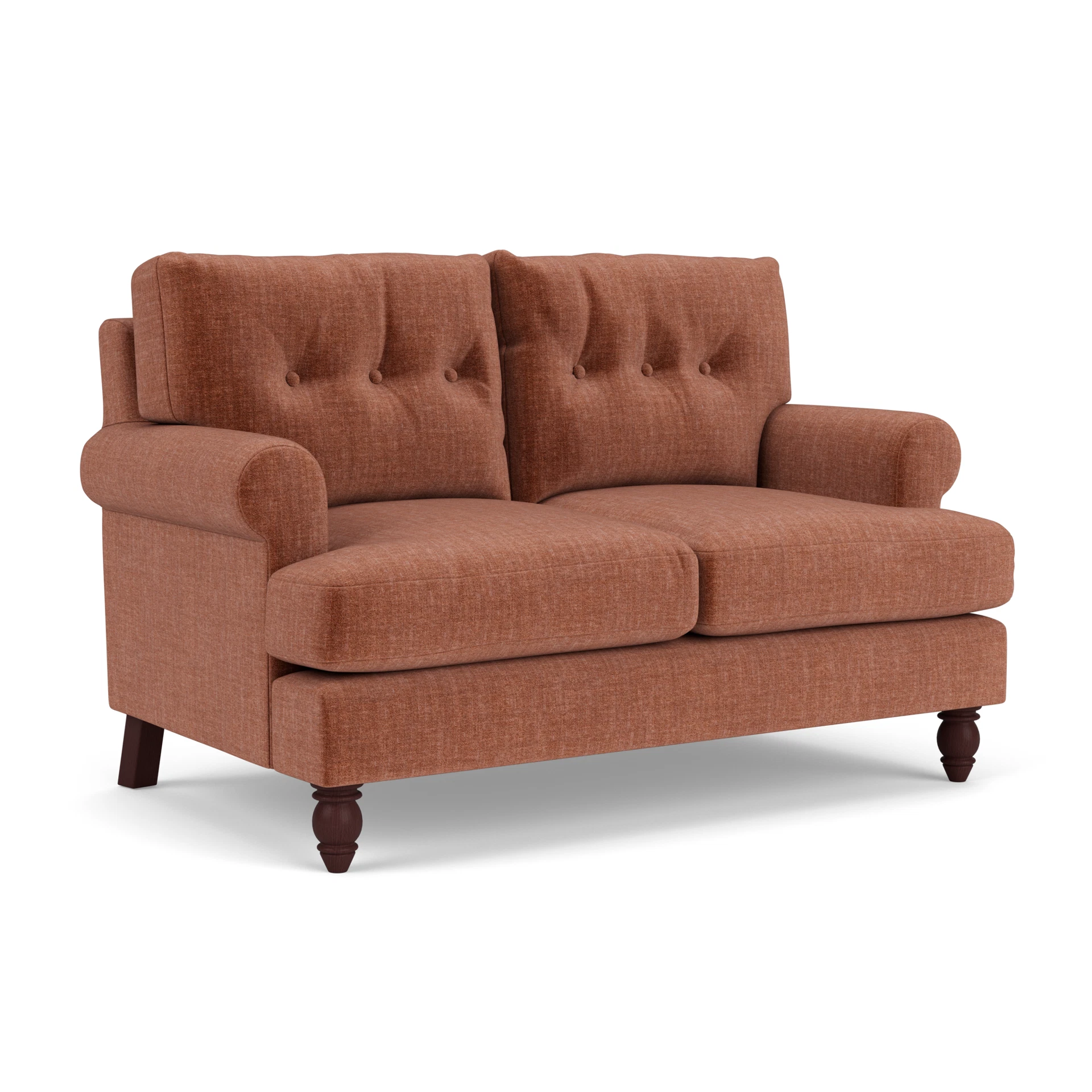 Talbot 2 Seater Sofa in Eco Chenille - Cinnamon with Light legs