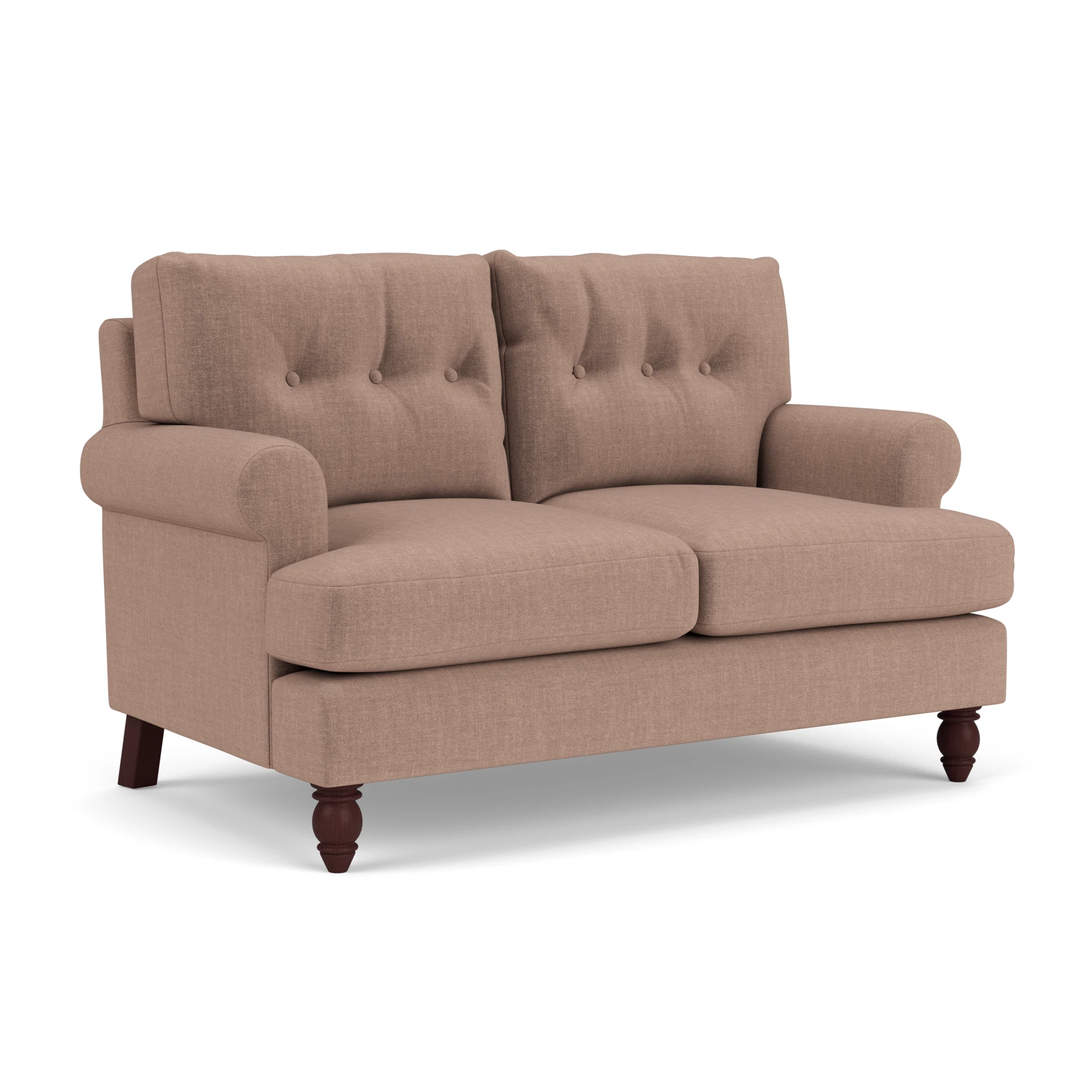 Talbot 2 Seater Sofa in Eco Chenille - Dusky Rose with Light legs