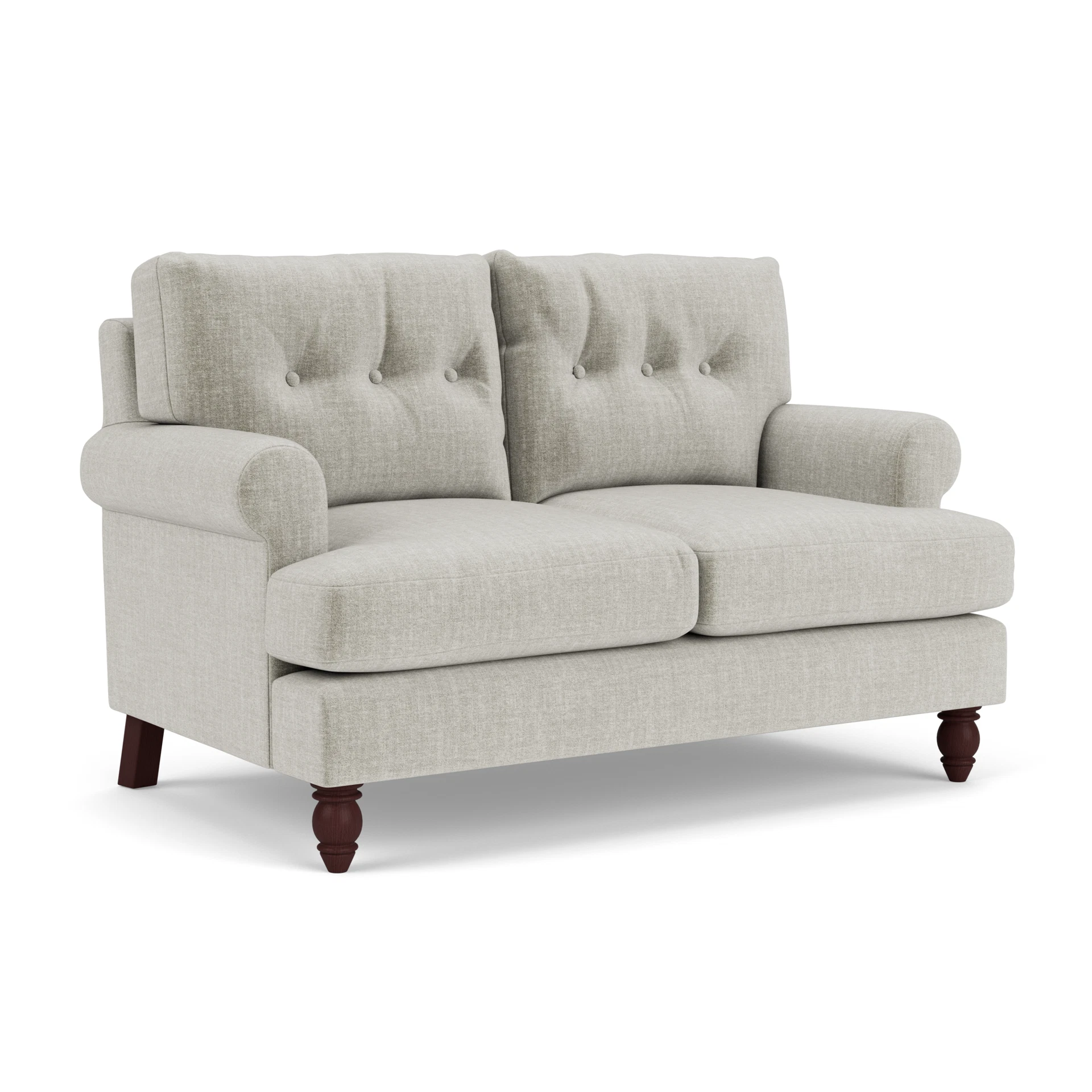 Talbot 2 Seater Sofa in Eco Chenille - Grey Mist with Light legs