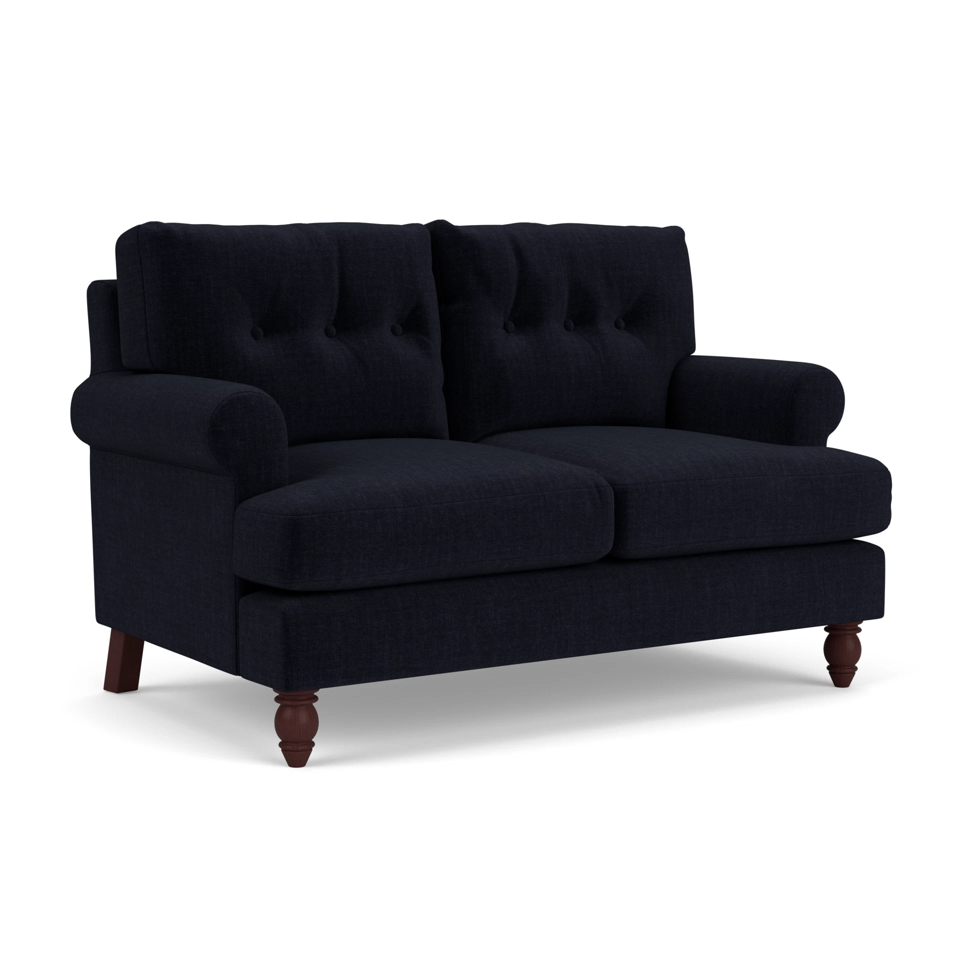 Talbot 2 Seater Sofa in Eco Chenille - Ink with Light legs