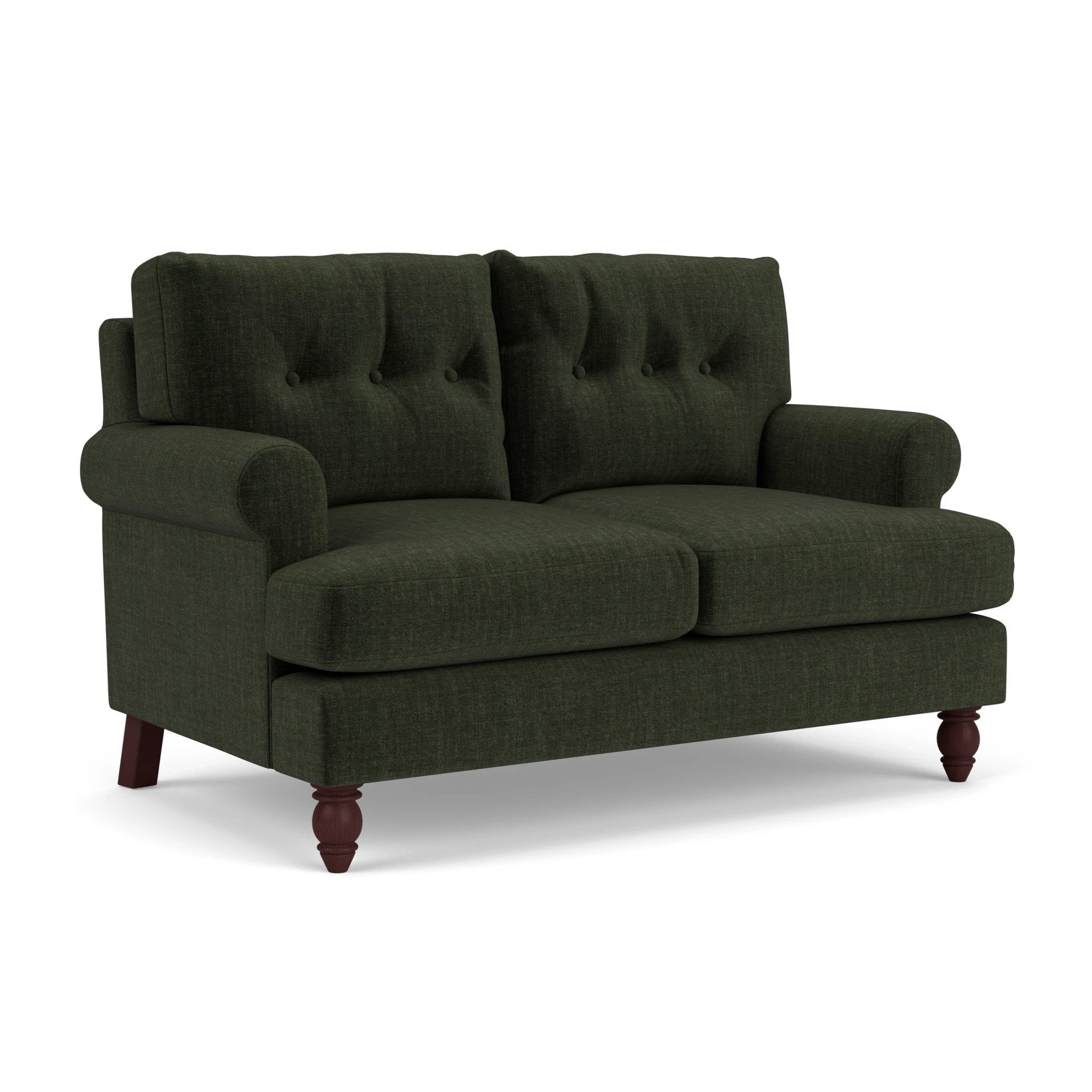 Talbot 2 Seater Sofa in Eco Chenille - Moss with Light legs