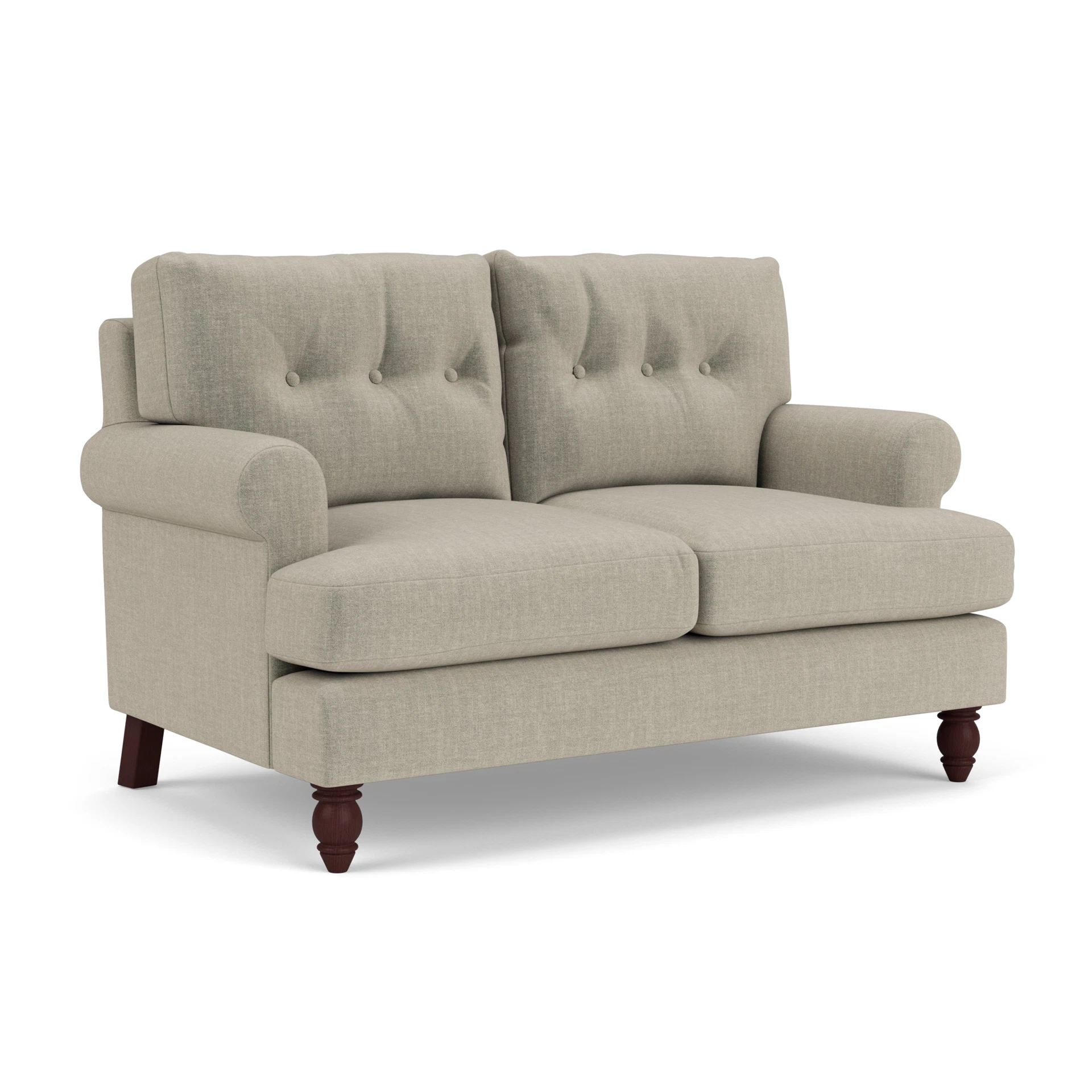 Talbot 2 Seater Sofa in Eco Chenille - Natural with Light legs
