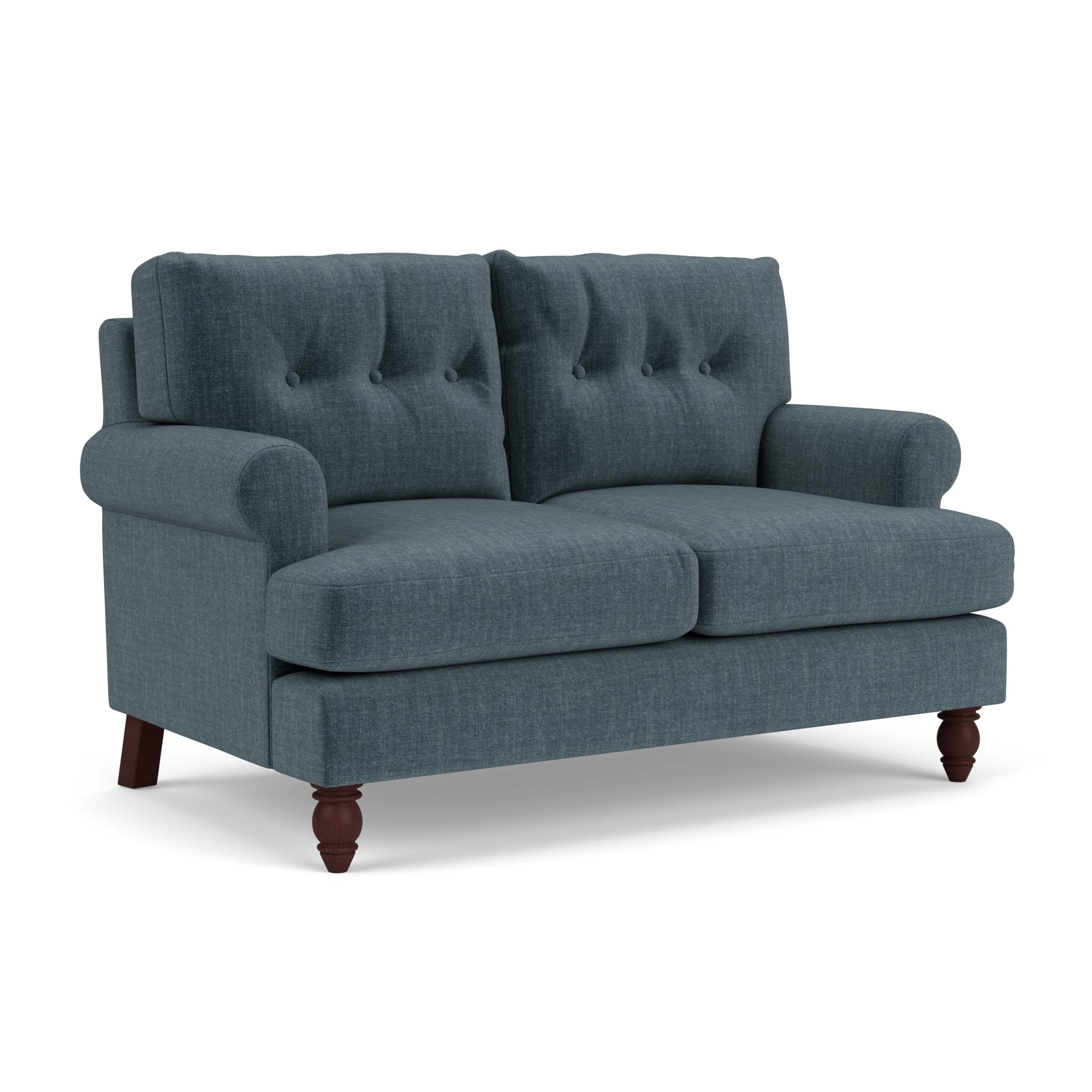 Talbot 2 Seater Sofa in Eco Chenille - Teal with Light legs