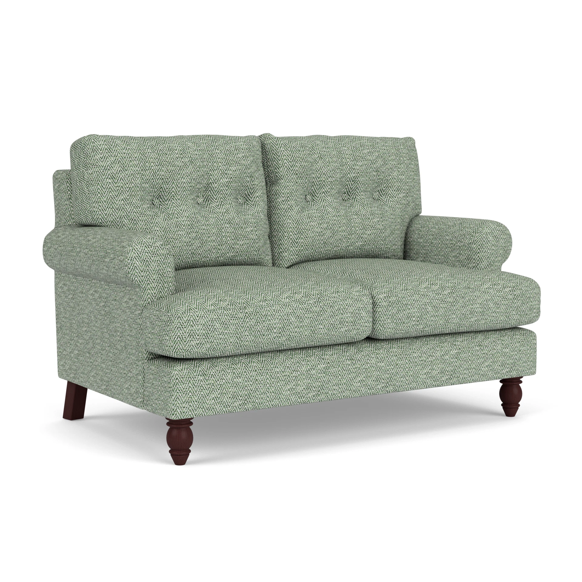 Talbot 2 Seater Sofa in Herringbone Weave - Lake with Light legs