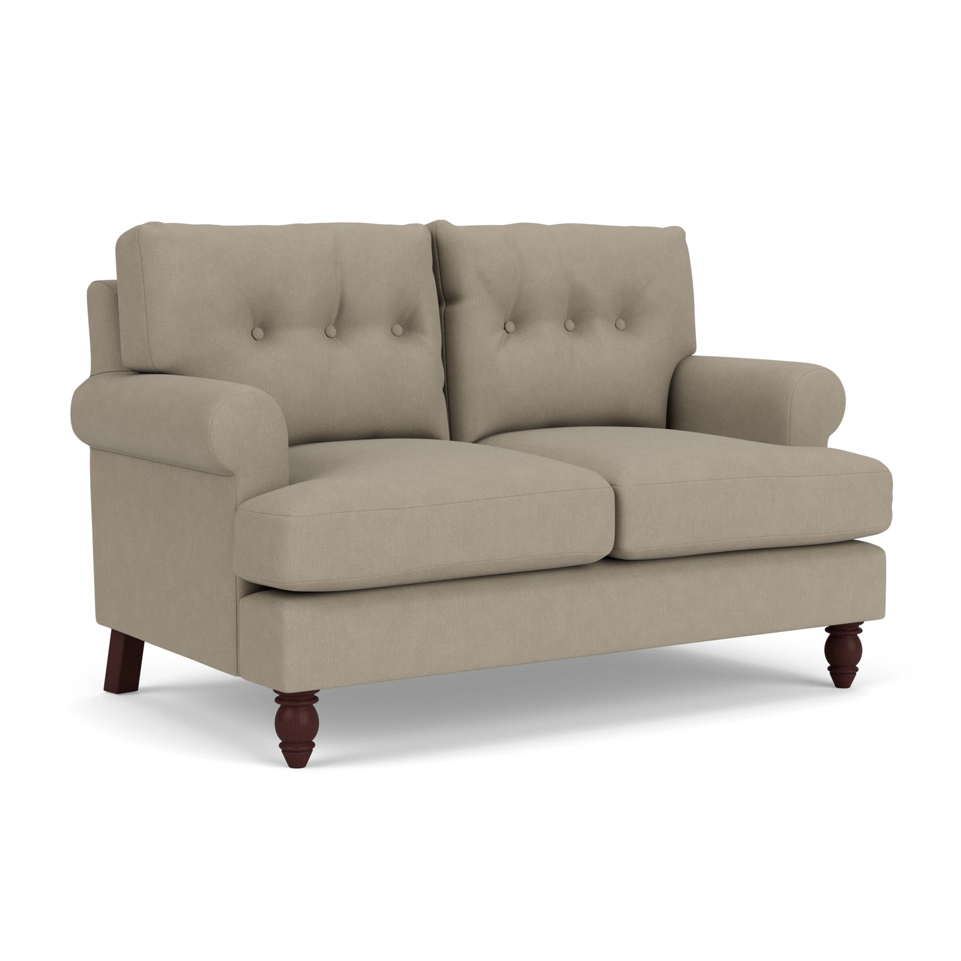 Talbot 2 Seater Sofa in House Linen Mix - Dove Grey with Light legs