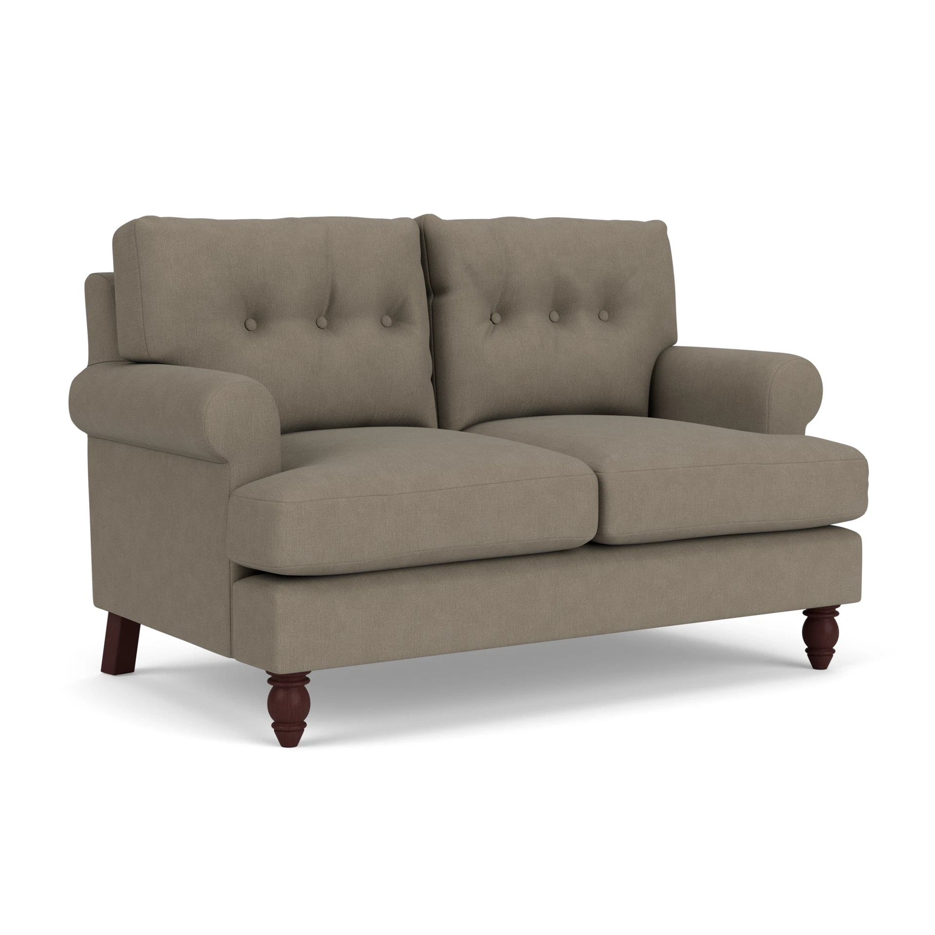 Talbot 2 Seater Sofa in House Linen Mix - Mid Grey with Light legs