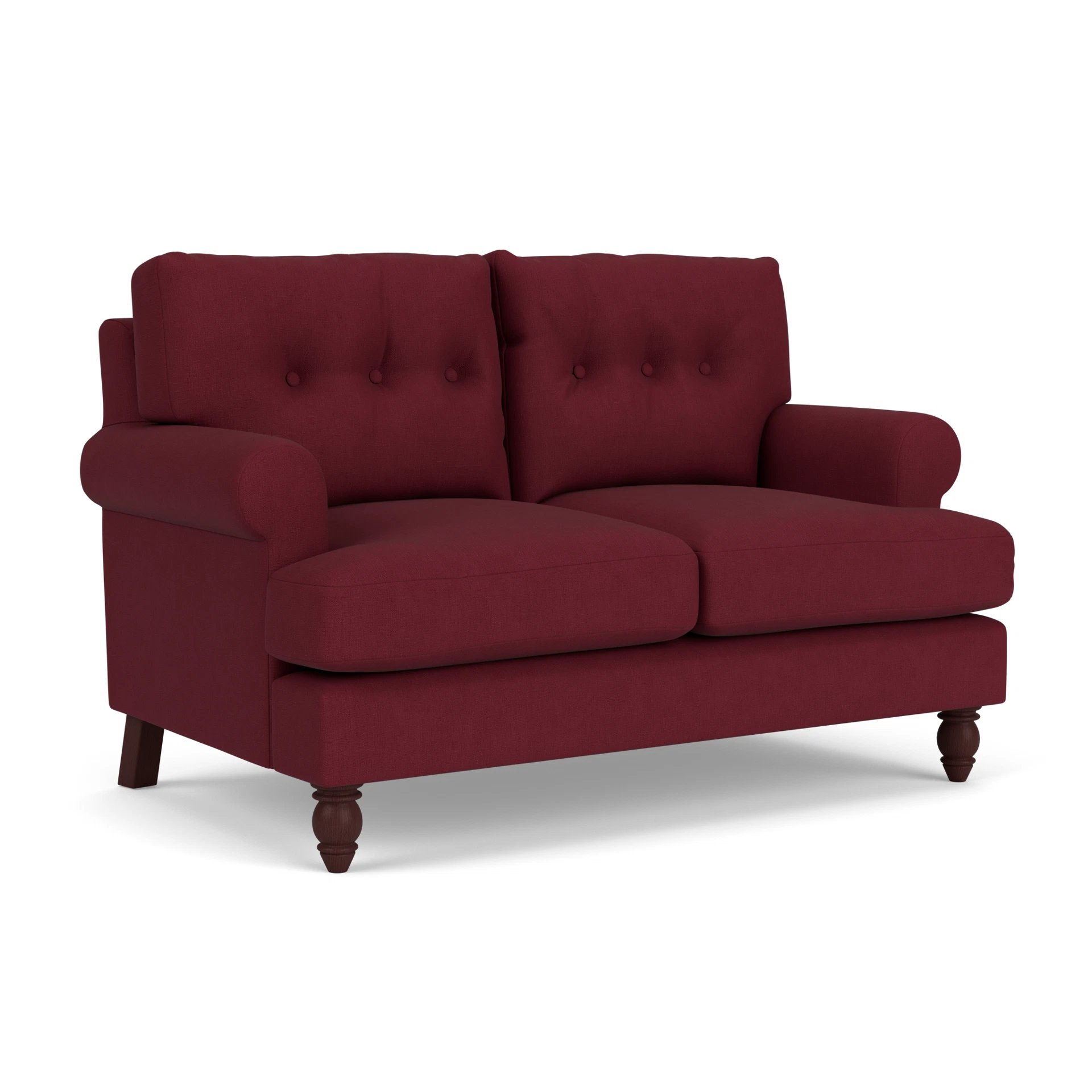 Talbot 2 Seater Sofa in House Linen Mix - Rosehip with Light legs