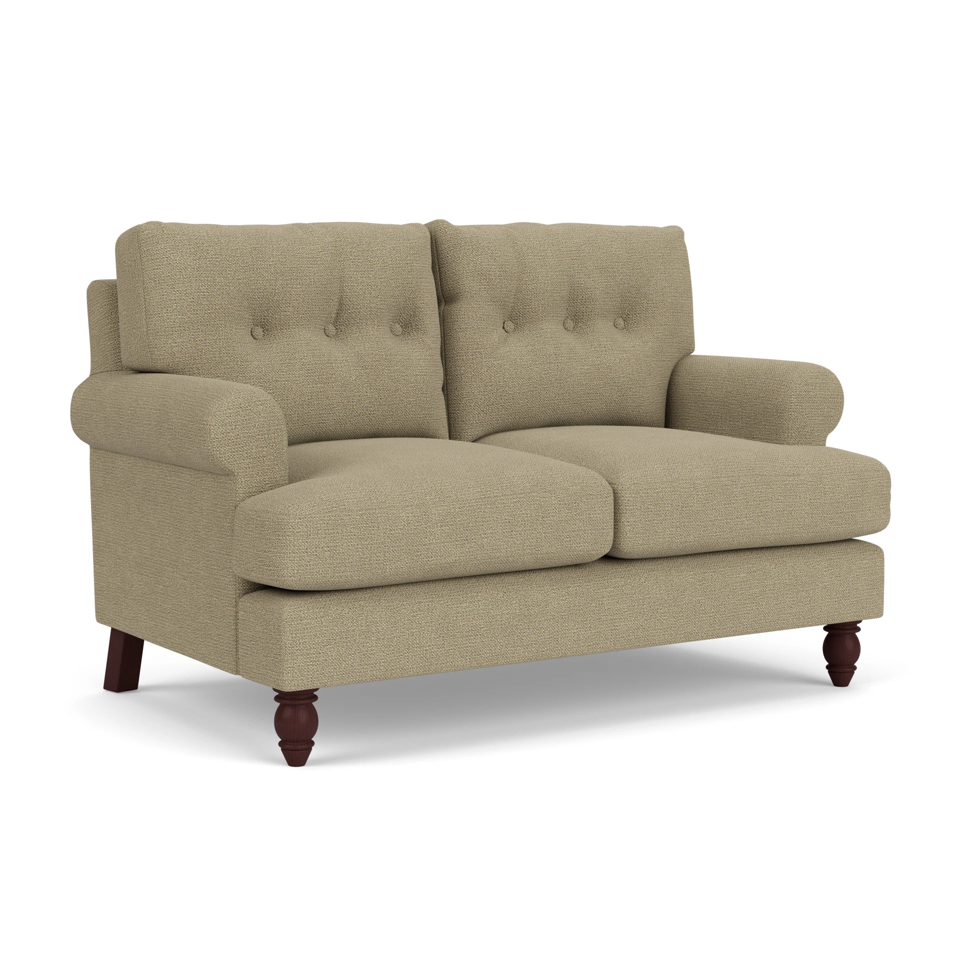 Talbot 2 Seater Sofa in House Weave - Green Marl with Light legs