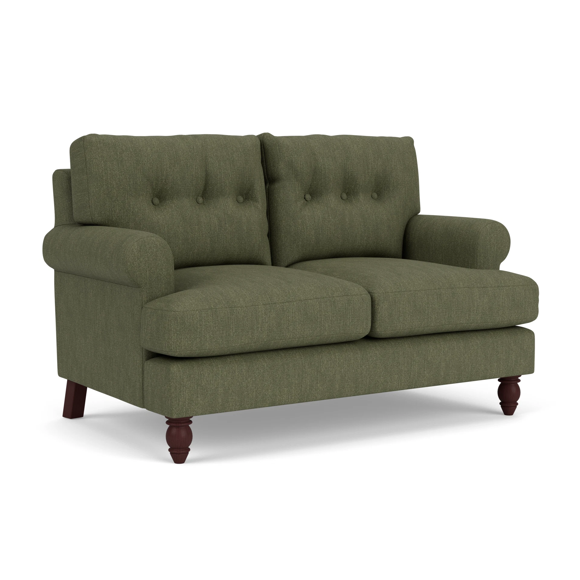 Talbot 2 Seater Sofa in Luxury Italian Linen - Fern with Light legs